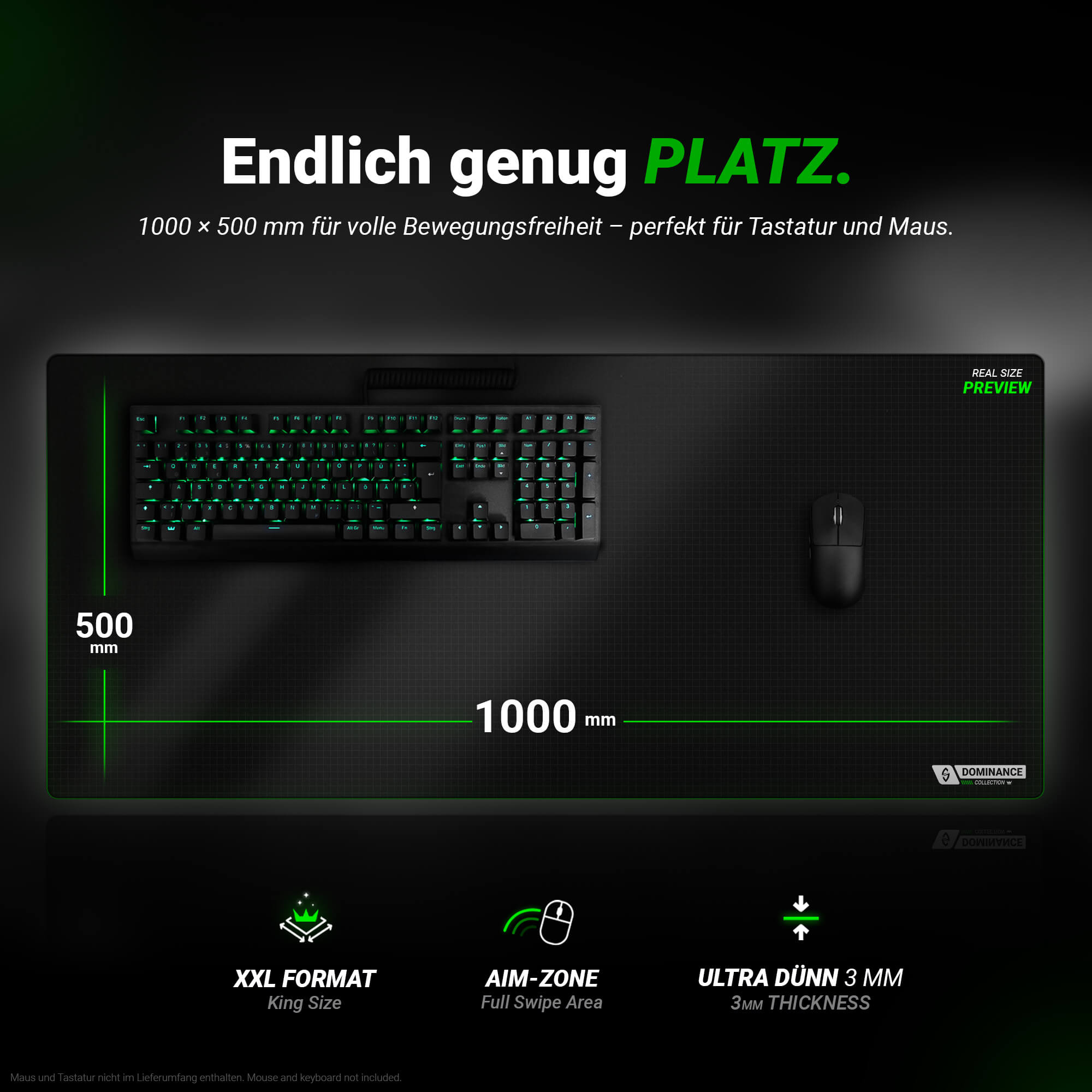 Balance Mauspad SilverShift – 100×50 cm – Hybrid für jeden Spielstil