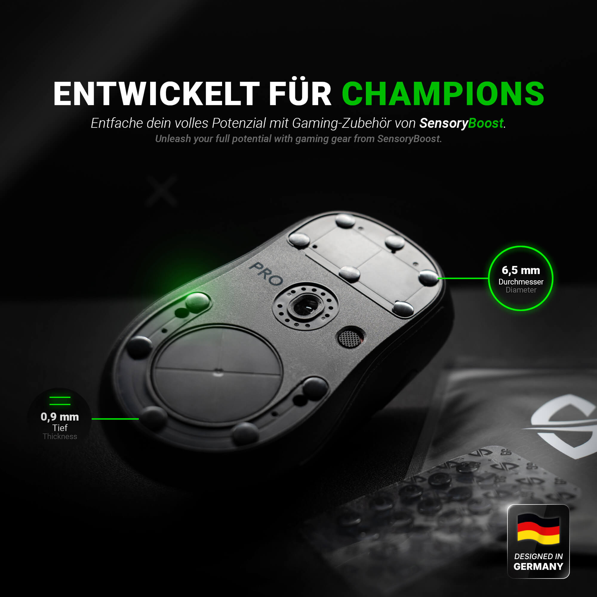 SensoryBoost ADS (d) Dot Skates – 40 Stück – Universelle Ersatz-Mausfüße