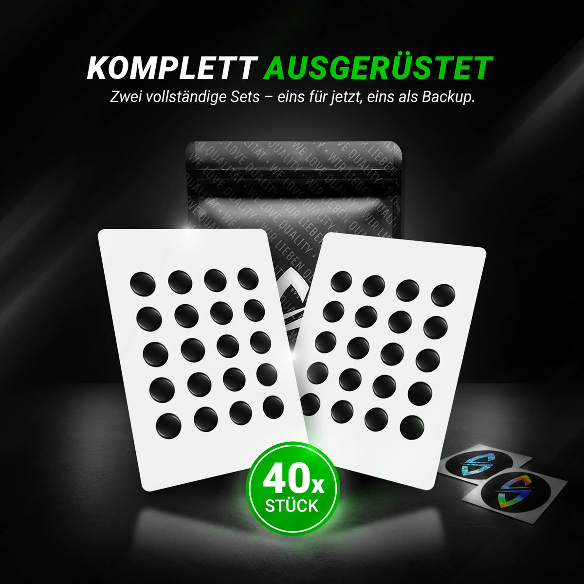 ADS Series (d) Dot Skates – 40 Stück – Universelle Ersatz-Mausfüße