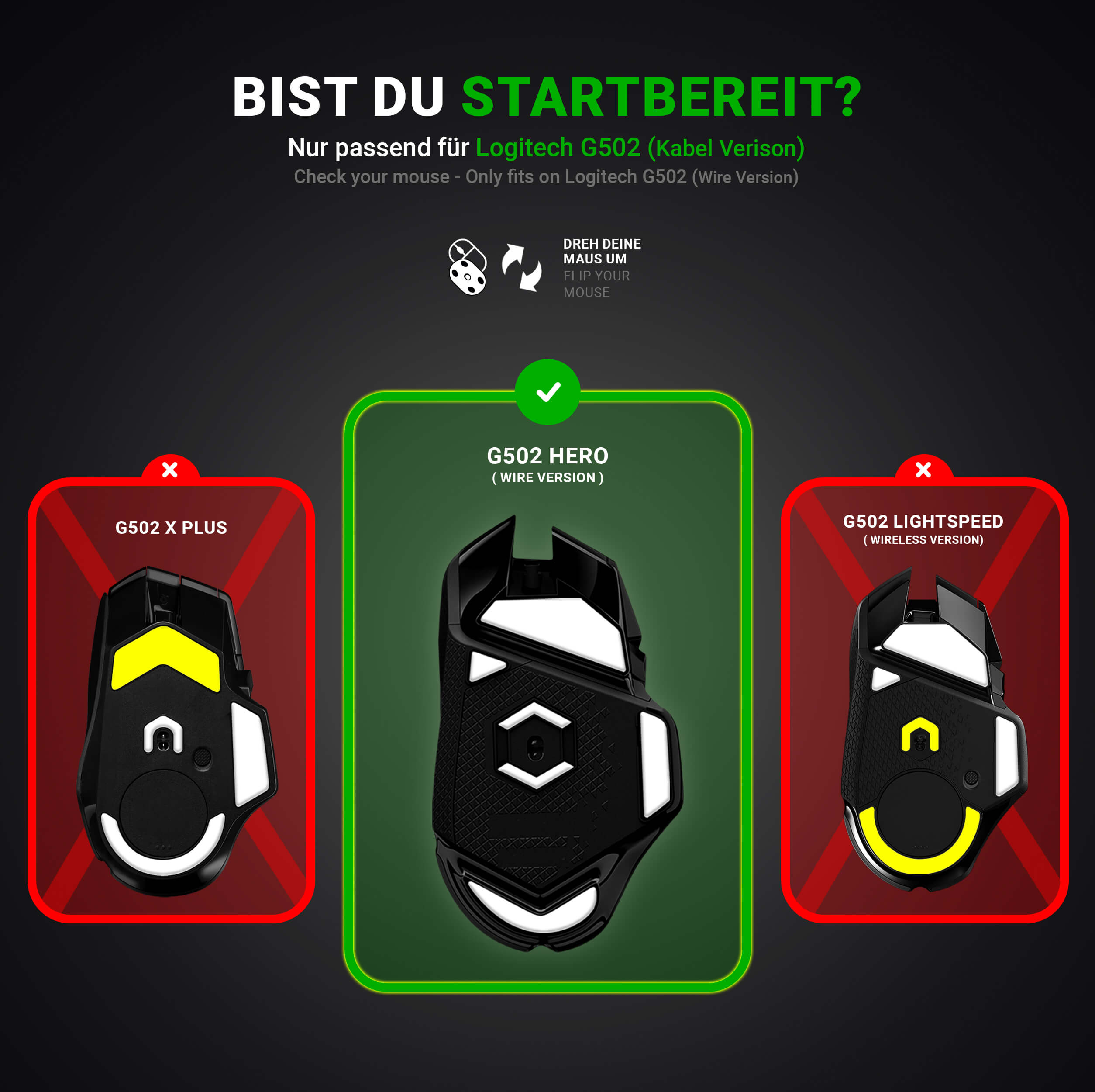 DPS Glides (2er Set) – für Logitech G502 (Kabel Ver.)