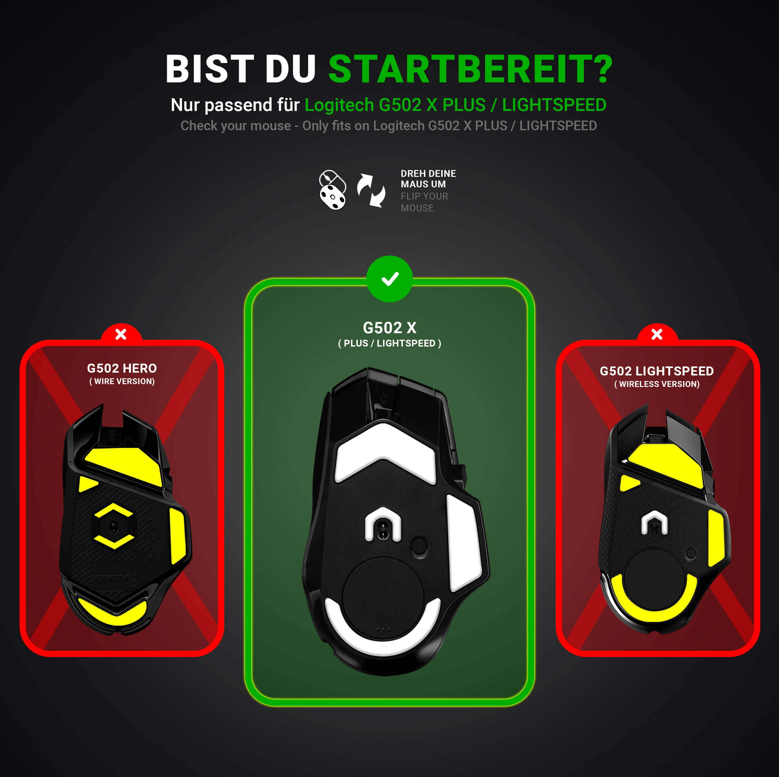 DPS Glides (2er Set) – für Logitech G502 X Plus, Lightspeed