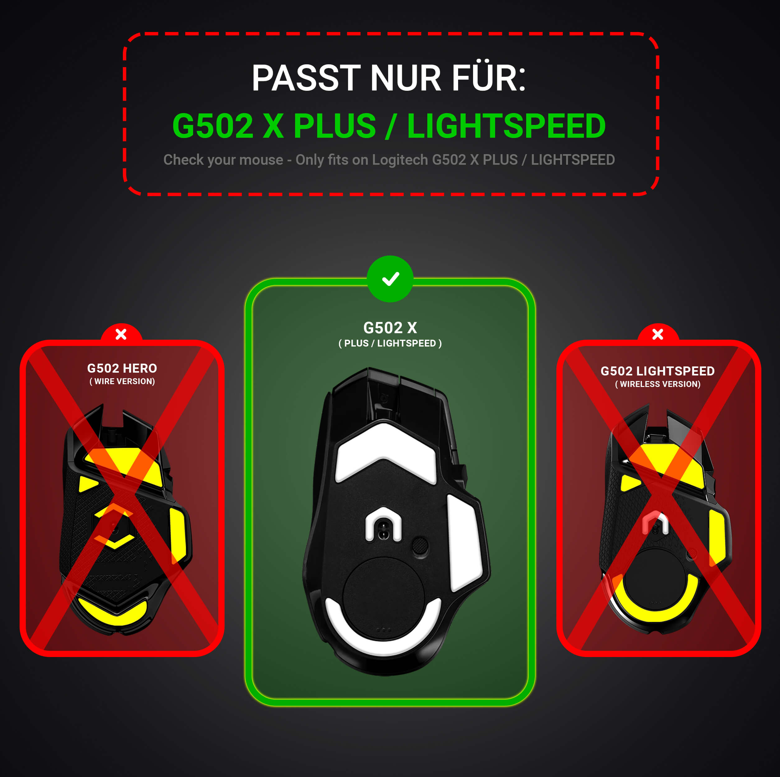 DPS Glides (2er Set) – für Logitech G502 X Plus, Lightspeed