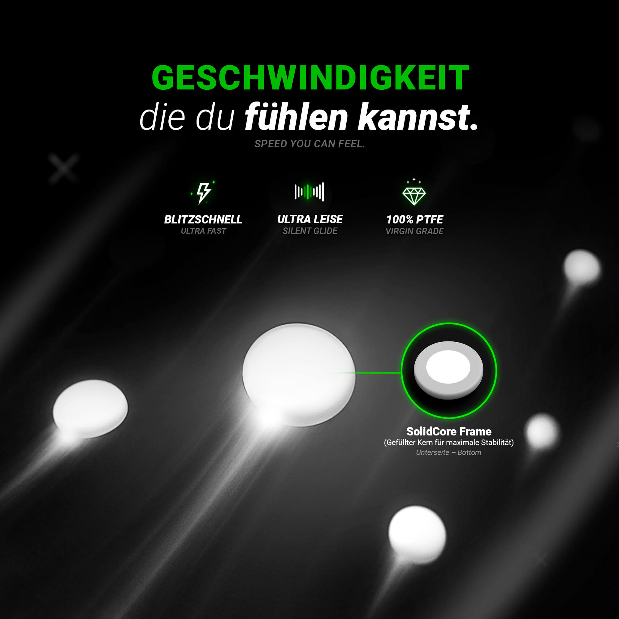 DPS (d) 2.0 Skates – 40 Stück – Universelle Ersatz-Mausfüße Dots