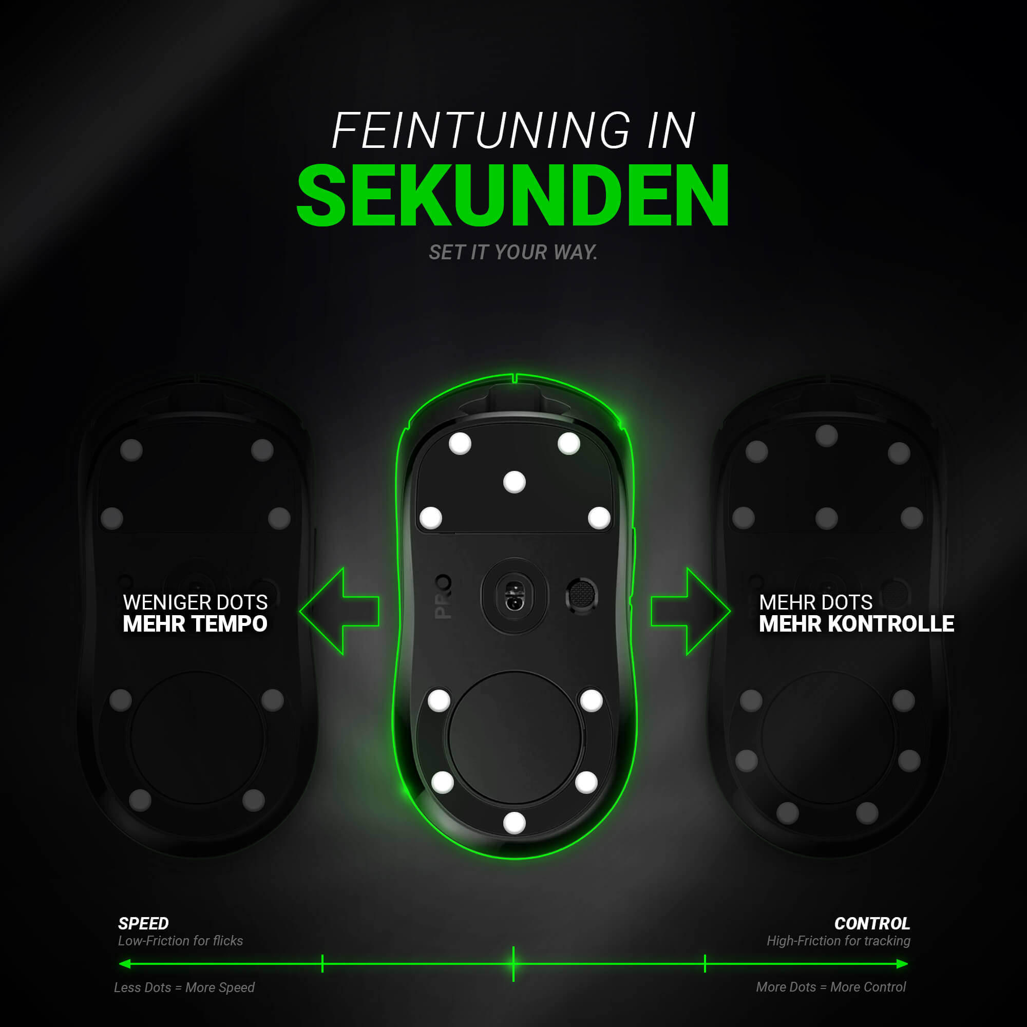 SensoryBoost ADS (d) Dot Skates – 40 Stück – Universelle Ersatz-Mausfüße