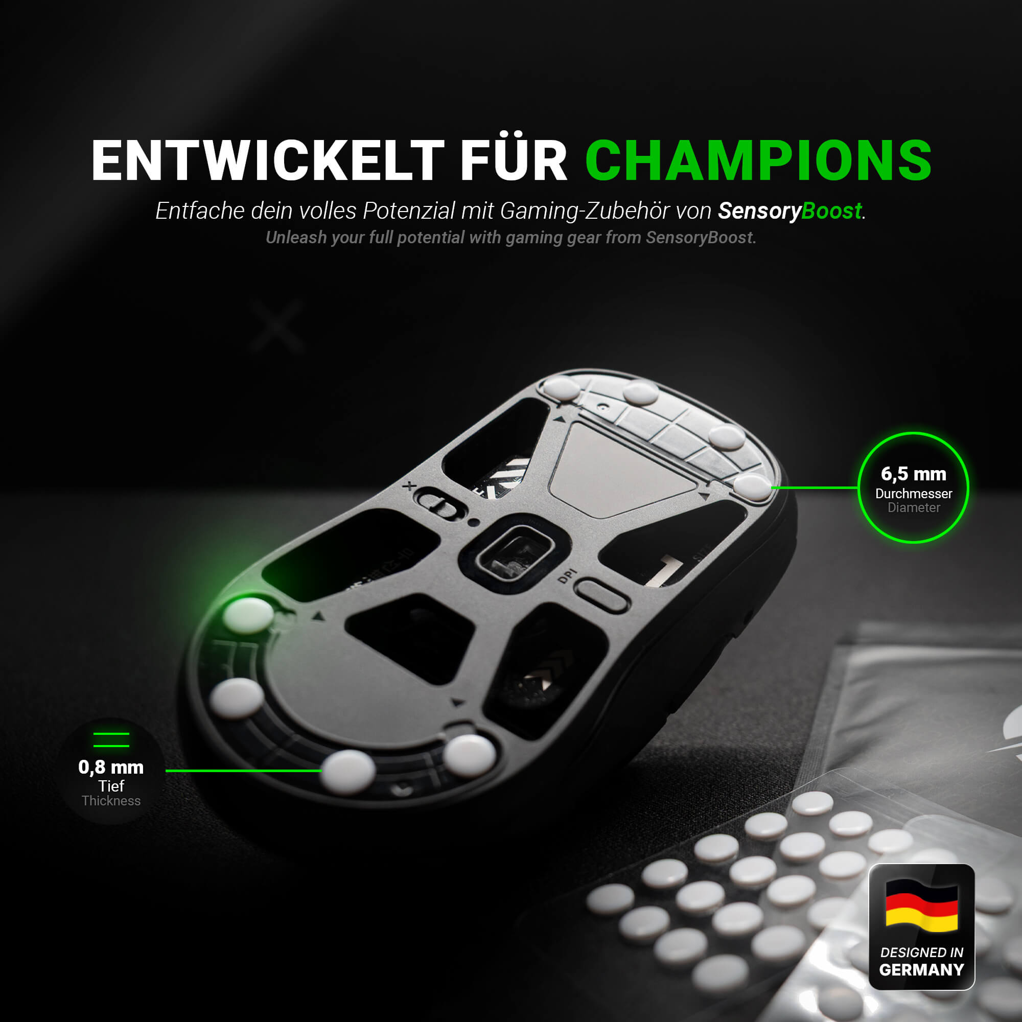 FPS (d) 2.0 Skates – 40 pcs – Universal Replacement Mouse Feet Dots