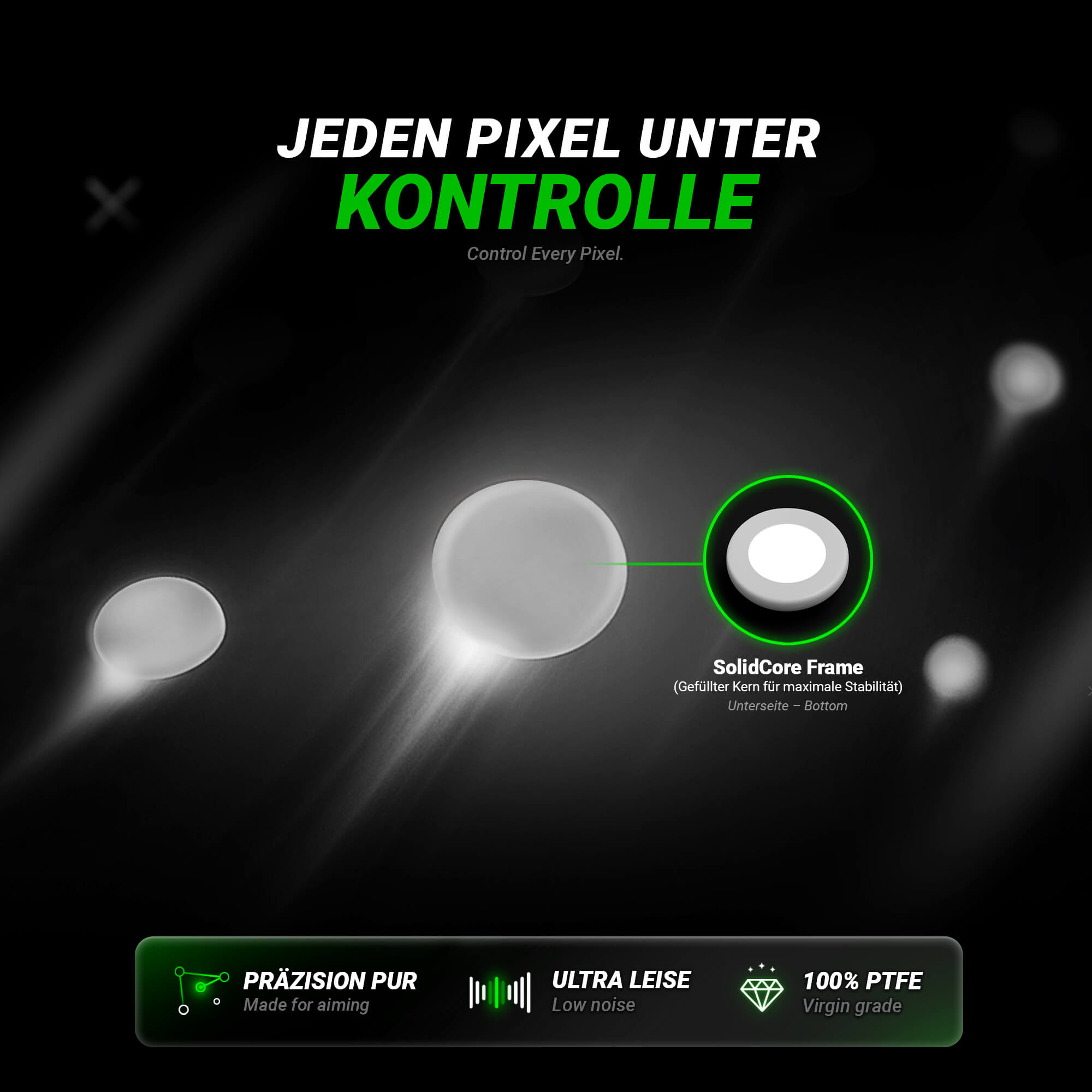 SensoryBoost FPS (d) Dot Skates – 40 Stück – Universelle Ersatz-Mausfüße