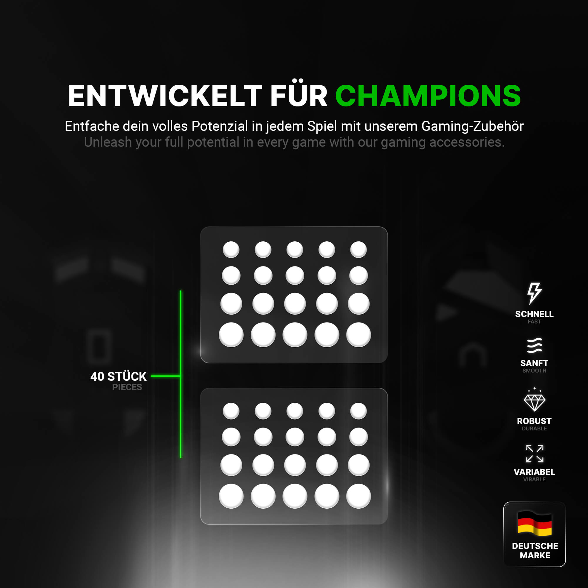 DPS (f) Dot Skates – 40 Stück – Universelle Ersatz-Mausfüße Dots