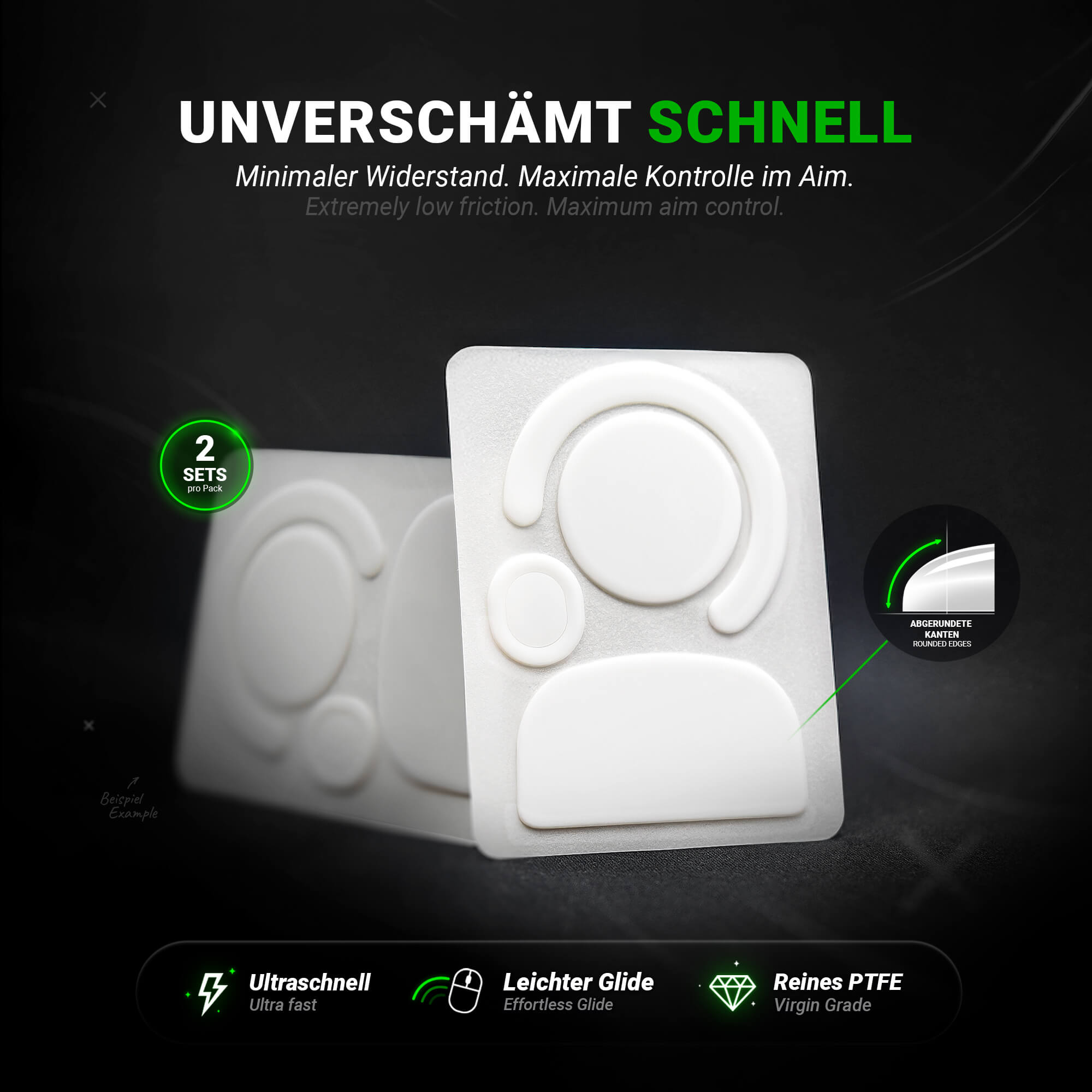 SensoryBoost DPS Mausfüße für Razer Naga X – PTFE, 2er Set
