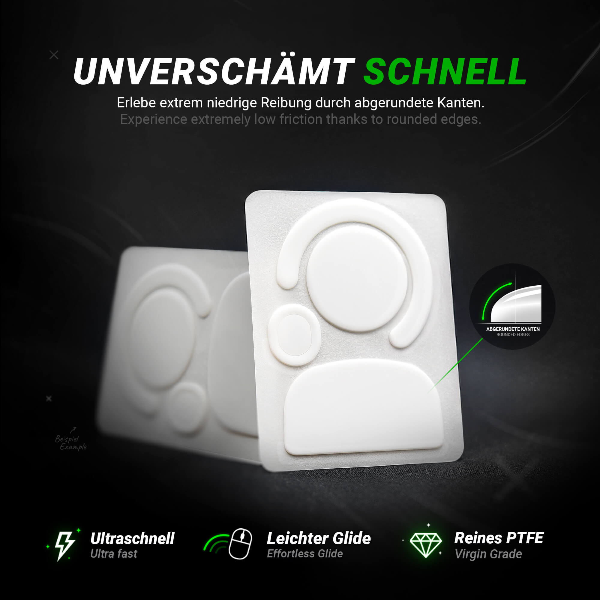 SensoryBoost DPS Mausfüße für Razer Basilisk Ultimate – PTFE, 2er Set