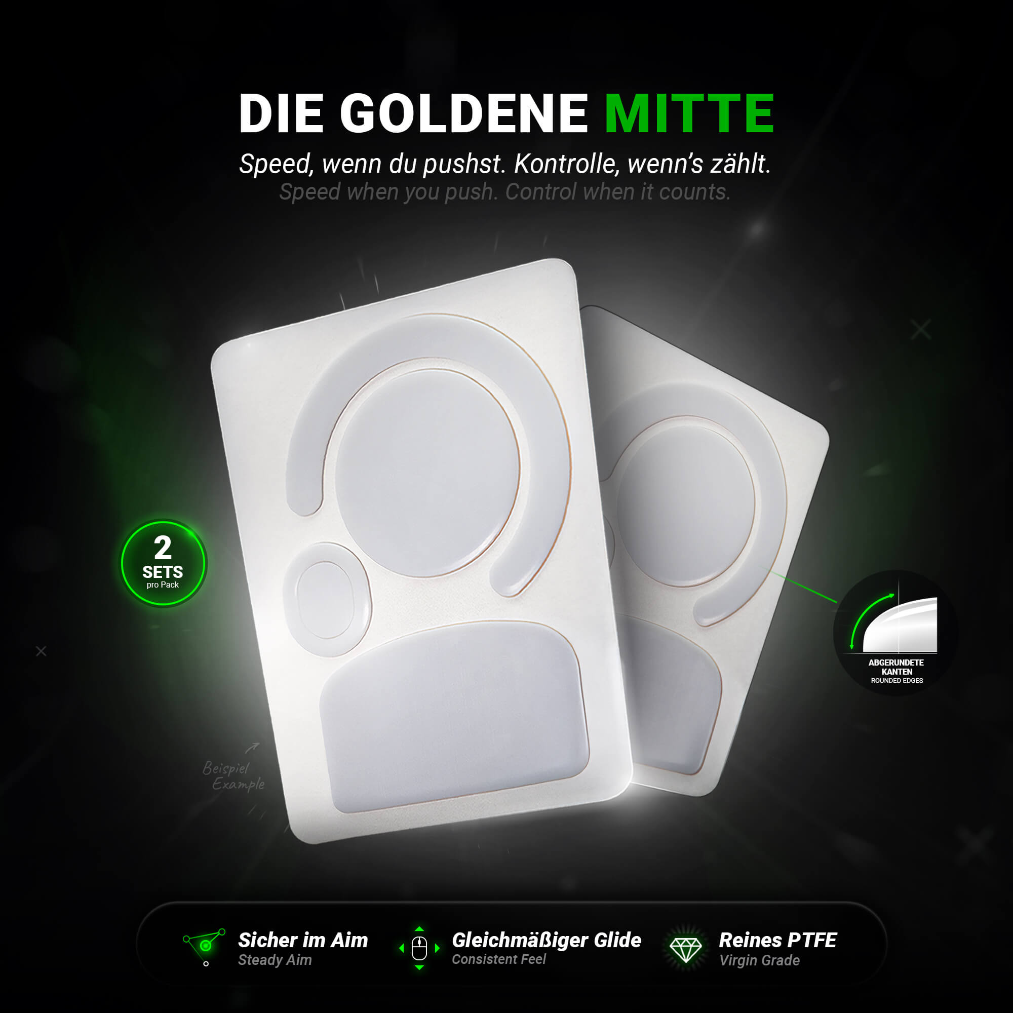 SensoryBoost HPS Mausfüße für Razer Deathadder V2 – PTFE, 2er Set