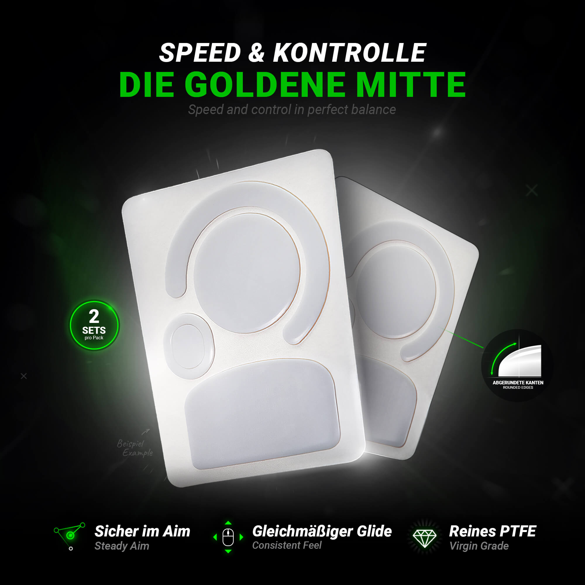SensoryBoost HPS Mausfüße für Razer Deathadder V2 – PTFE, 2er Set