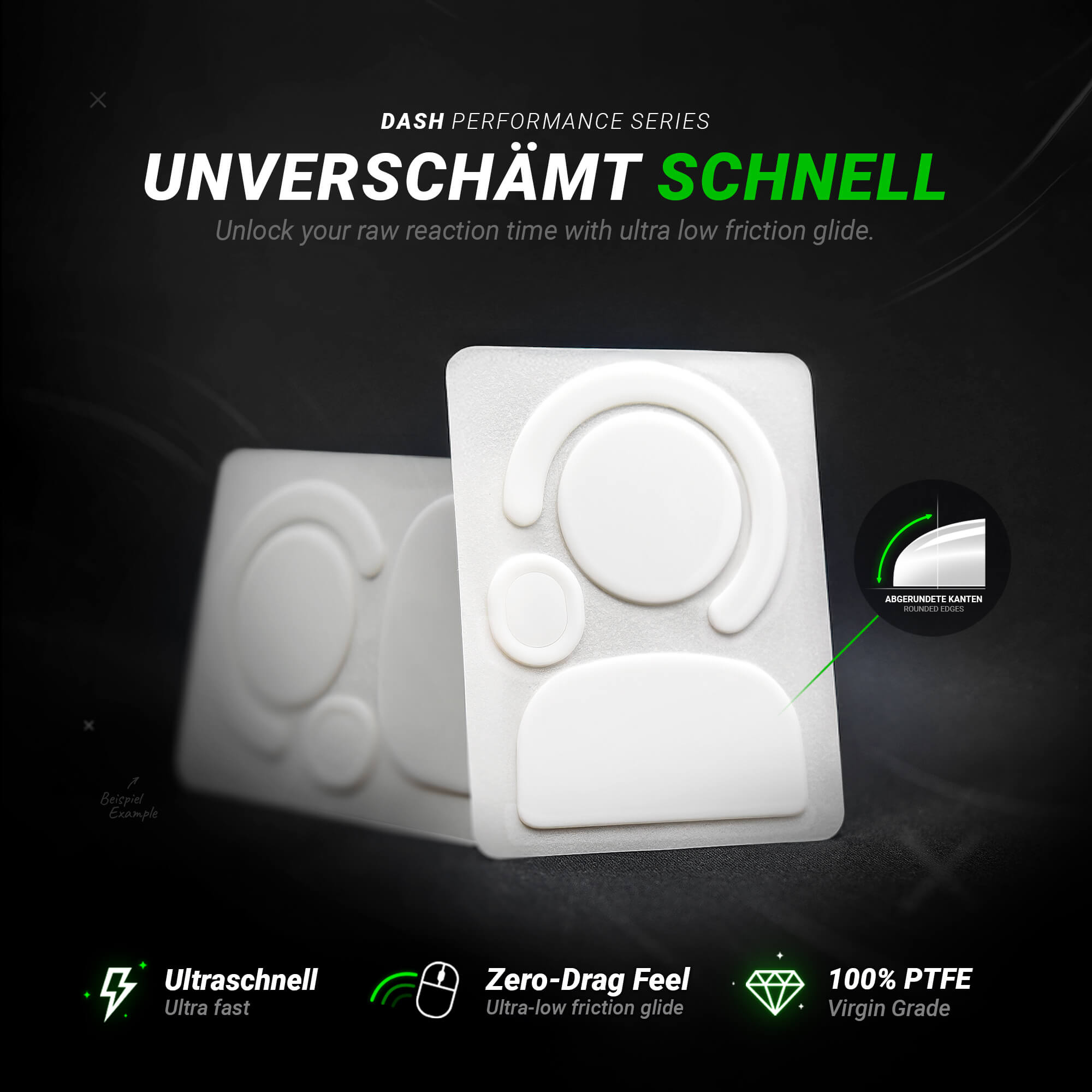 SensoryBoost DPS Mausfüße für Logitech G PRO Wireless, G PRO 2 Lightspeed – PTFE, 2er Set