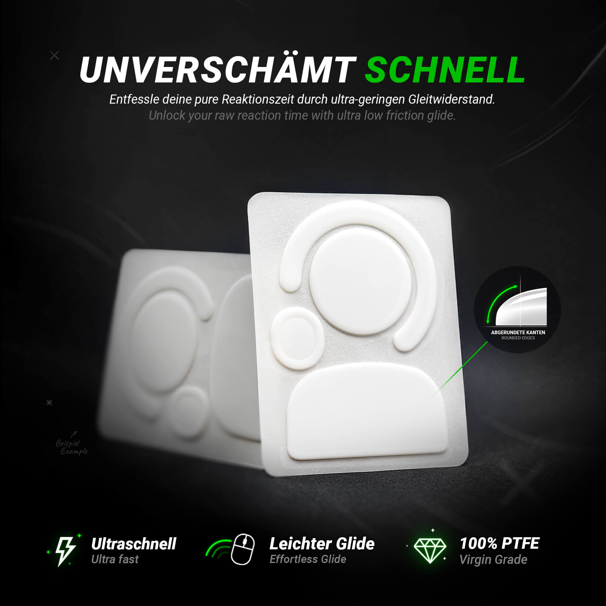 SensoryBoost DPS Mausfüße für Logitech G PRO X2 Superstrike – PTFE, 2er Set