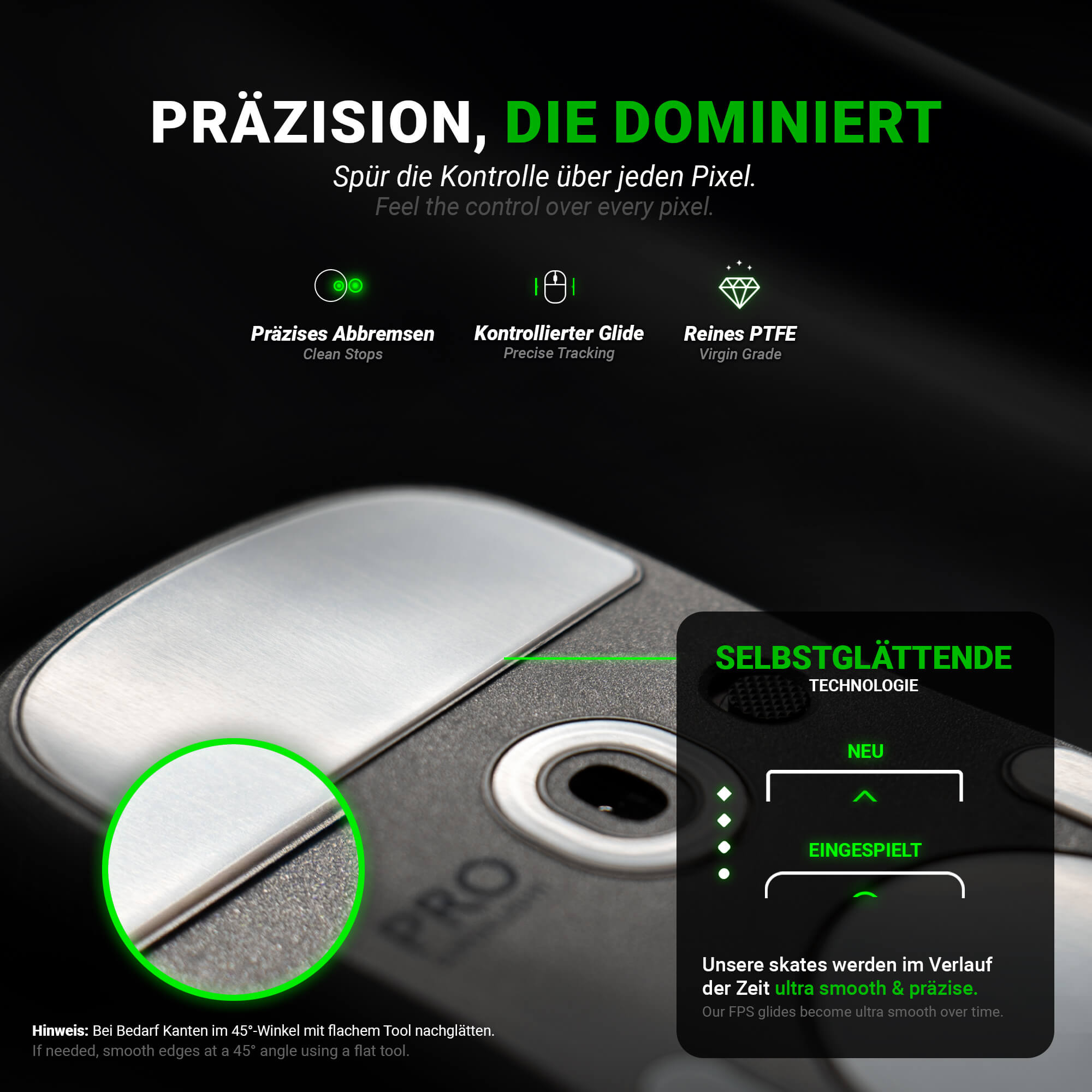 SensoryBoost FPS Mausfüße für Razer Viper V2 Pro – PTFE, 2er Set
