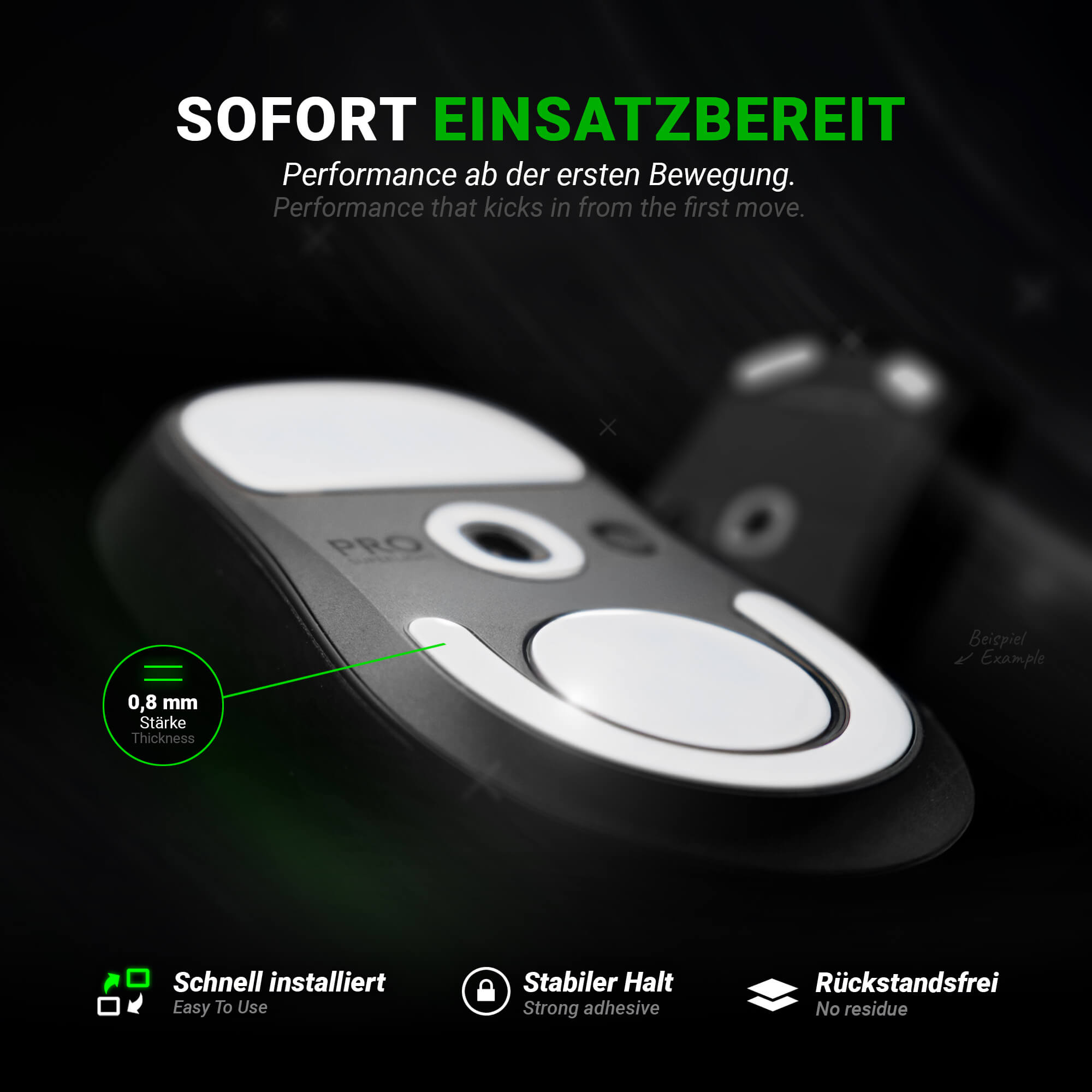 HPS Series – Mausfüße für Logitech G305 & G304 – PTFE