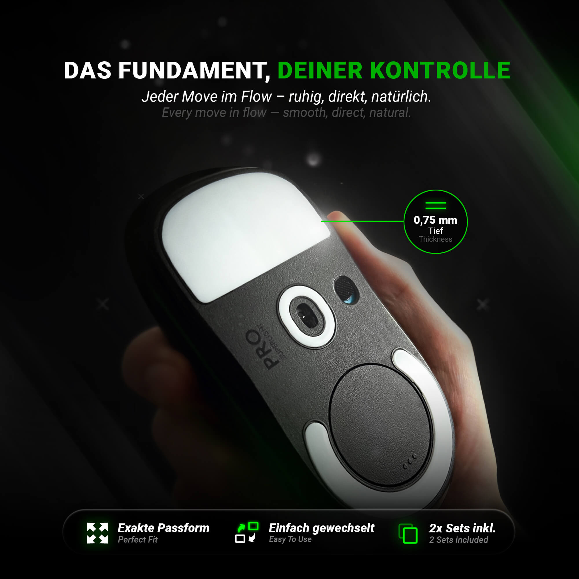 SensoryBoost FPS Mausfüße für Razer Viper V2 Pro – PTFE, 2er Set