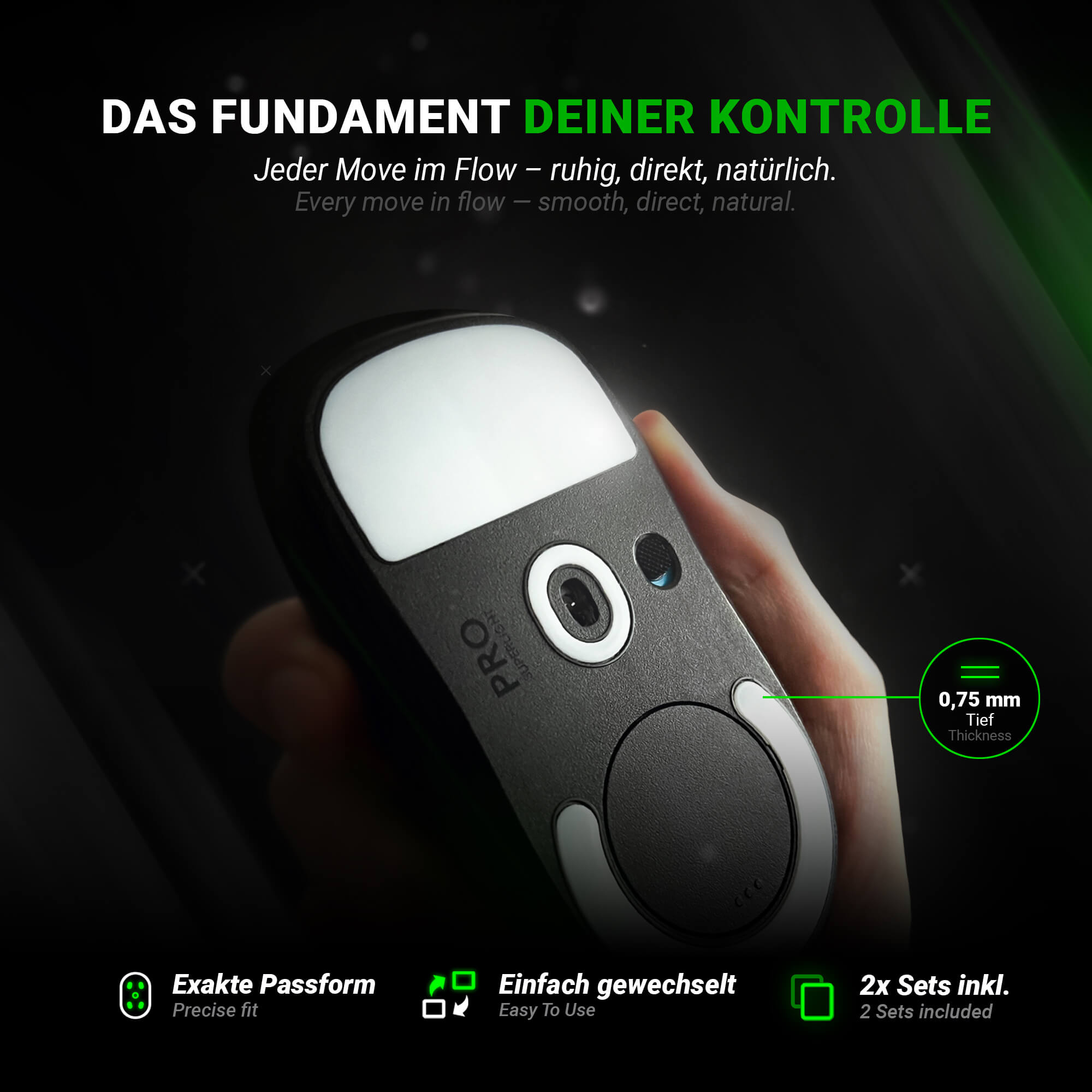 SensoryBoost FPS Mausfüße für Razer Deathadder V3 Hyperspeed – PTFE, 2er Set