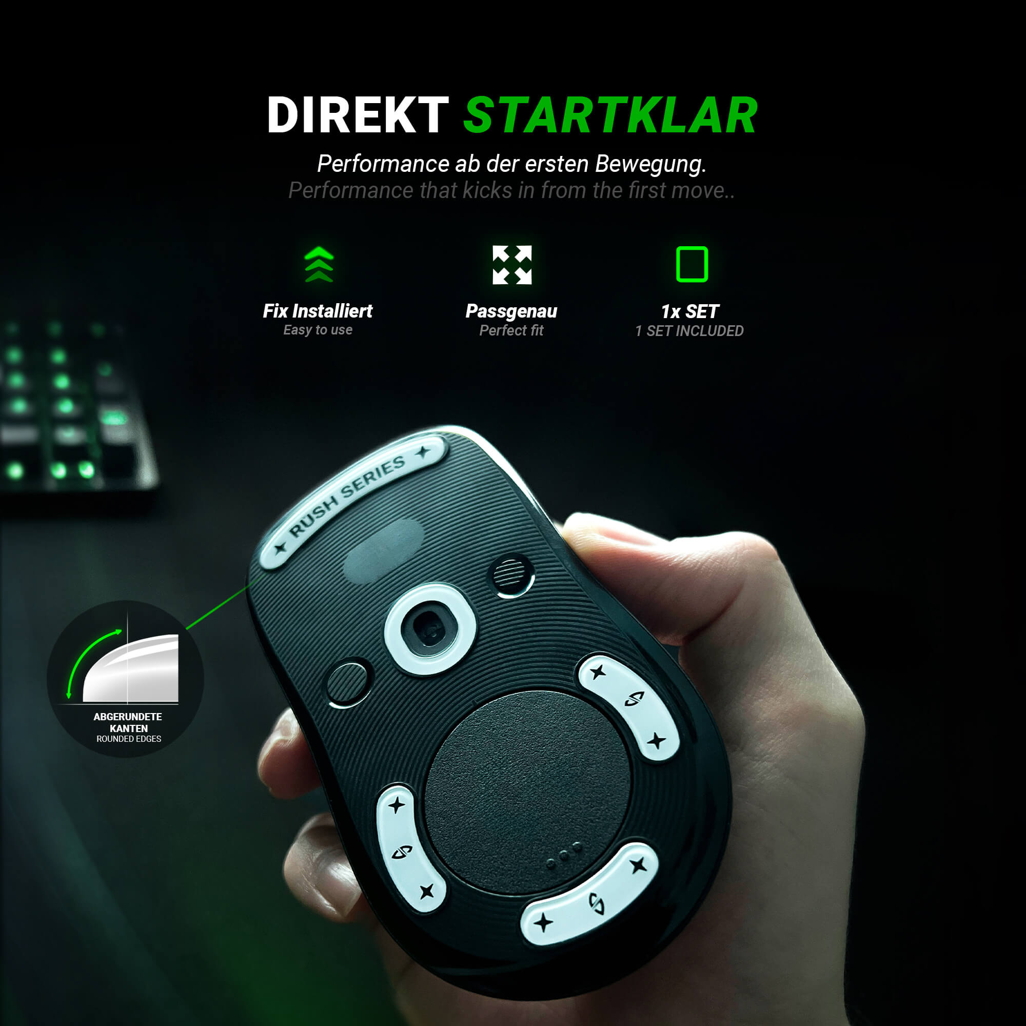 RUSH Glas Glides – für Logitech G PRO X Superlight 2 DEX