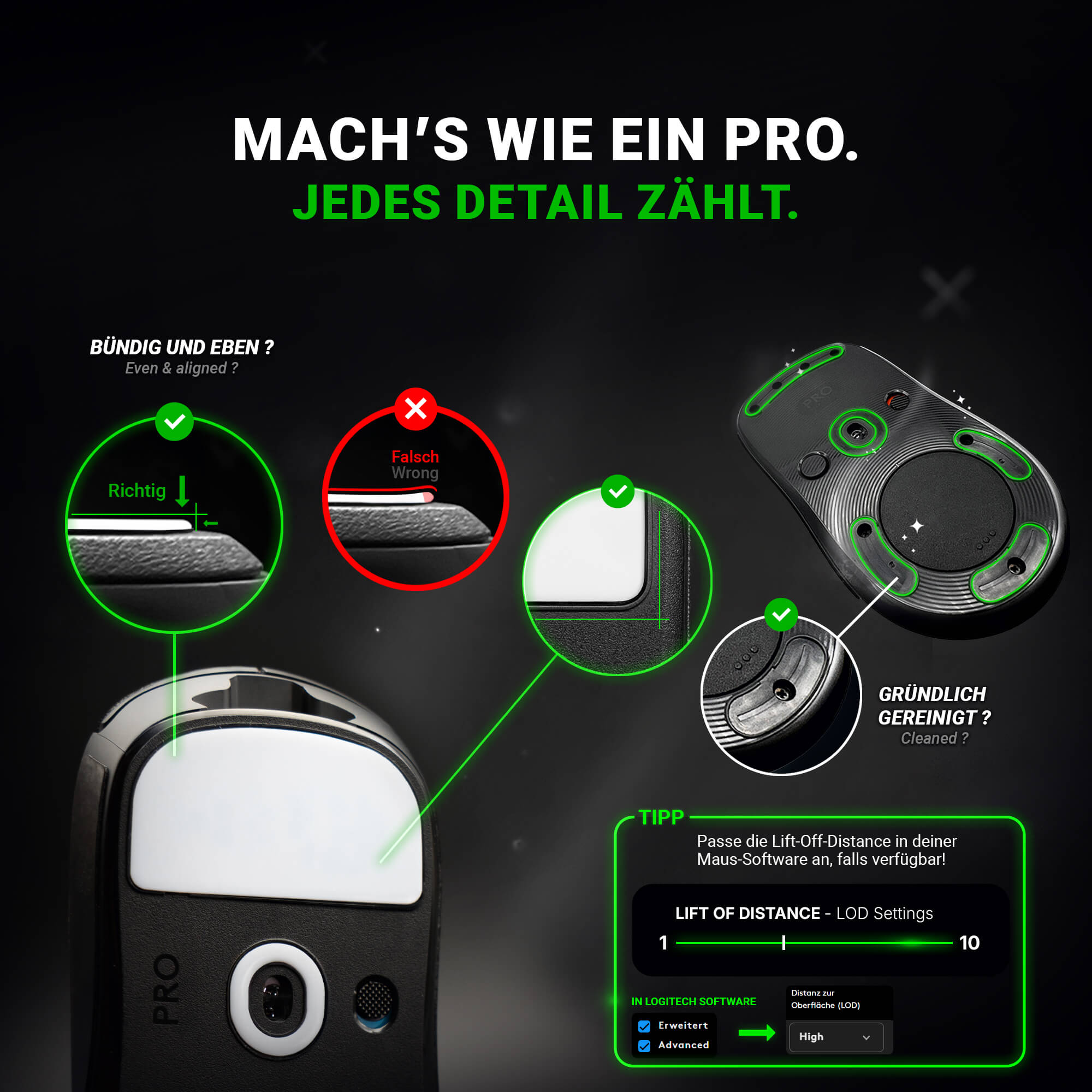 DPS Glides (2er Set) – für Logitech G502 X Plus, Lightspeed