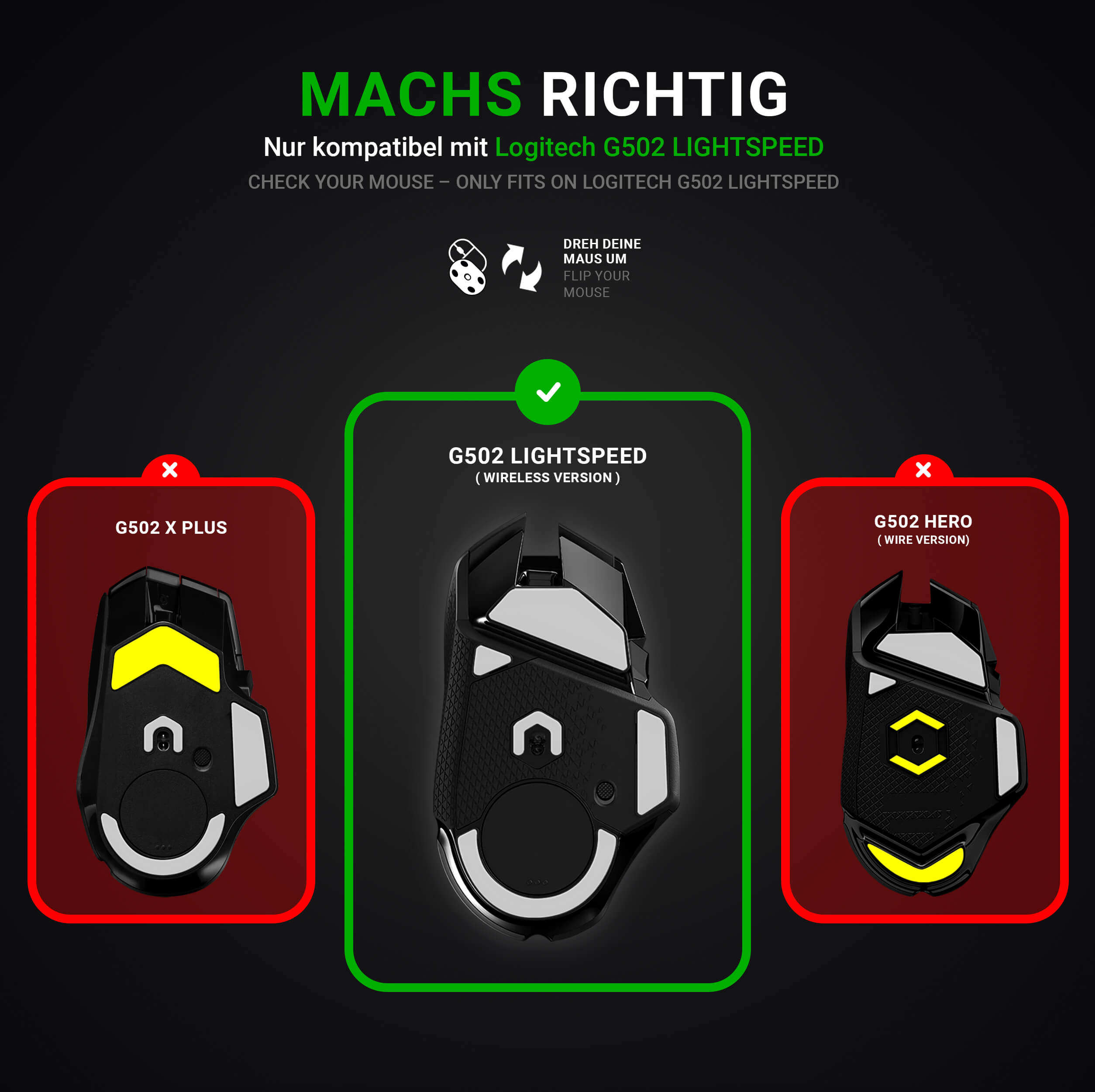 FPS Glides (2er Set) – für Logitech G502 Lightspeed