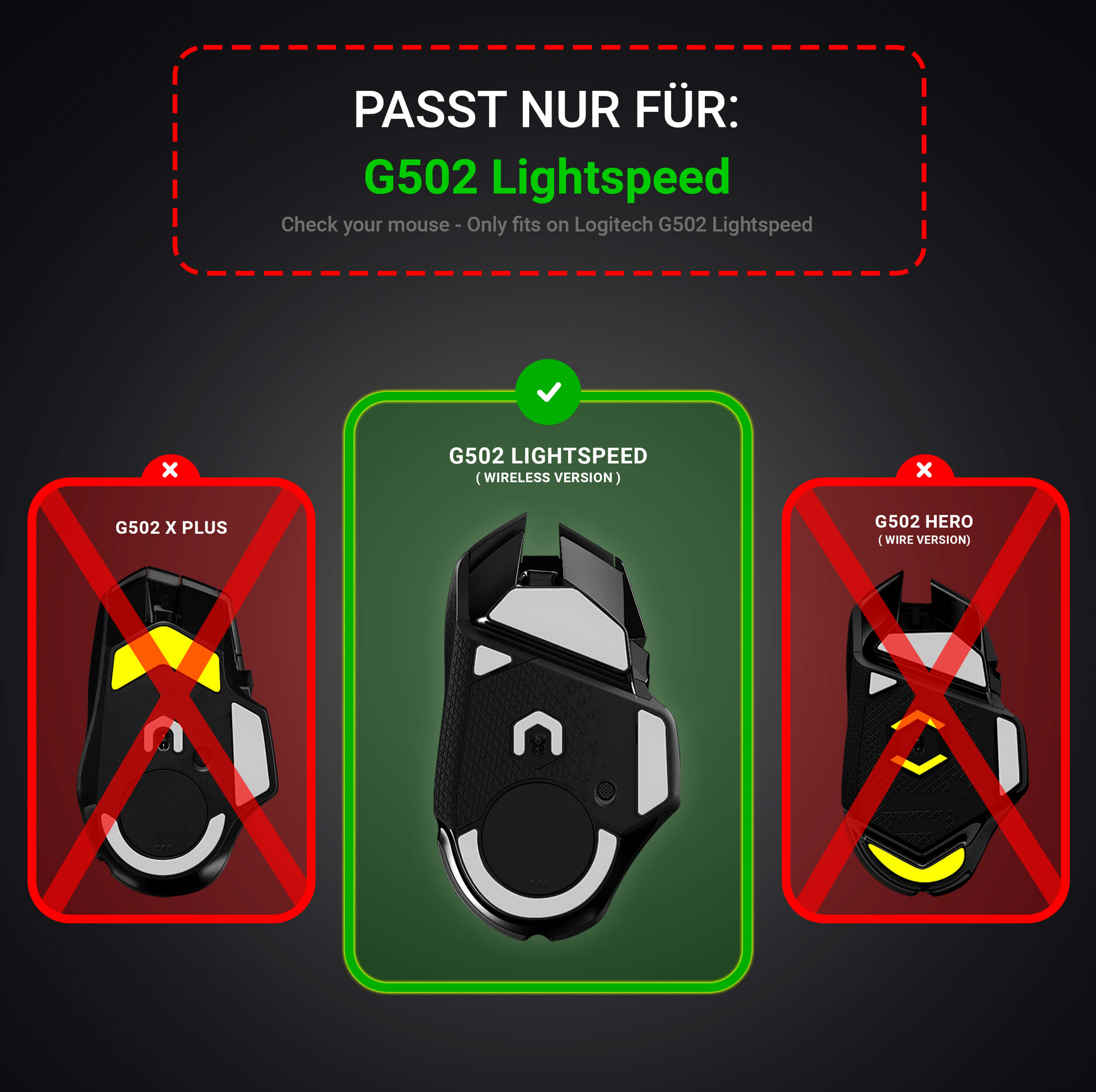 FPS Glides (2er Set) – für Logitech G502 Lightspeed