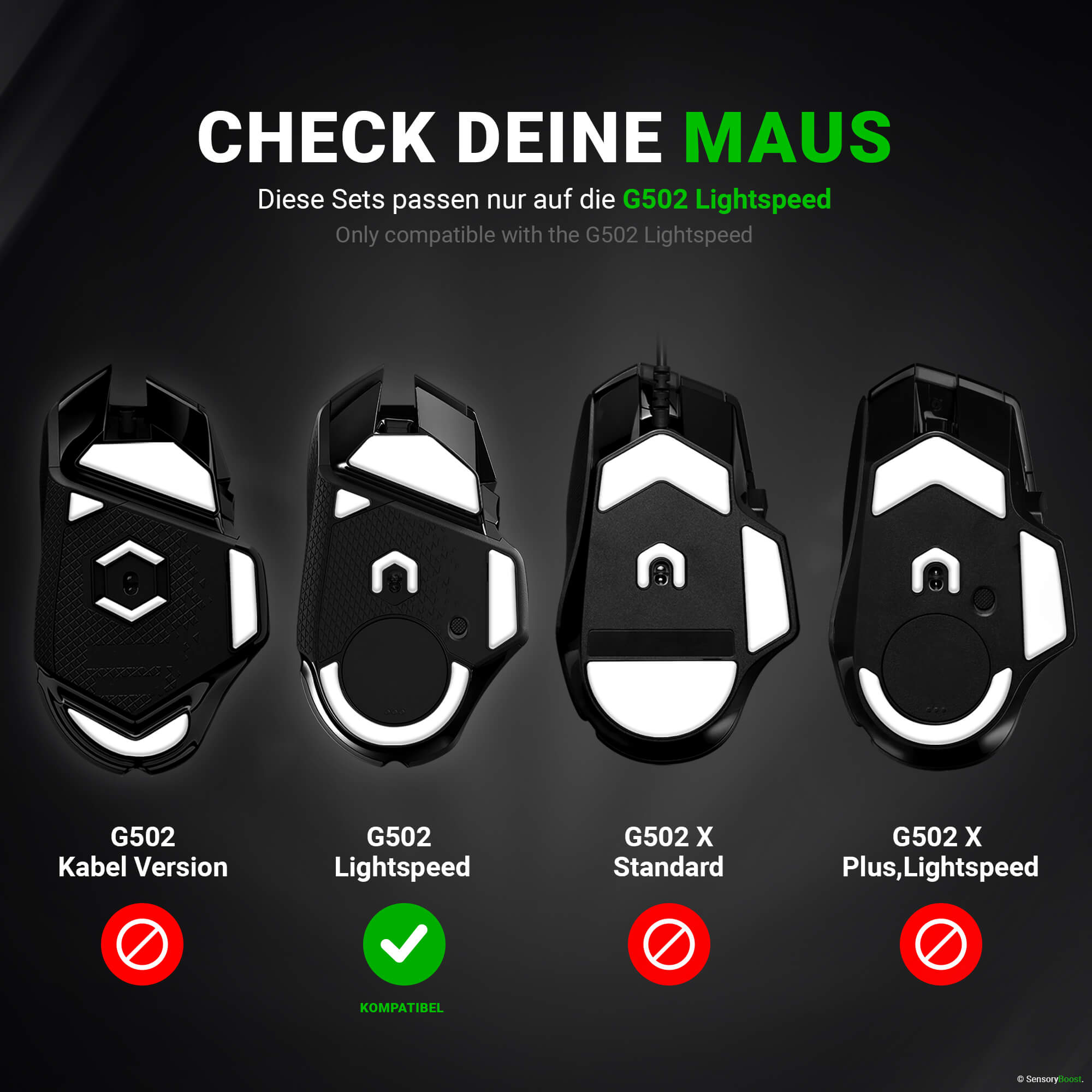 FPS Series – Mausfüße für Logitech G502 Lightspeed – PTFE