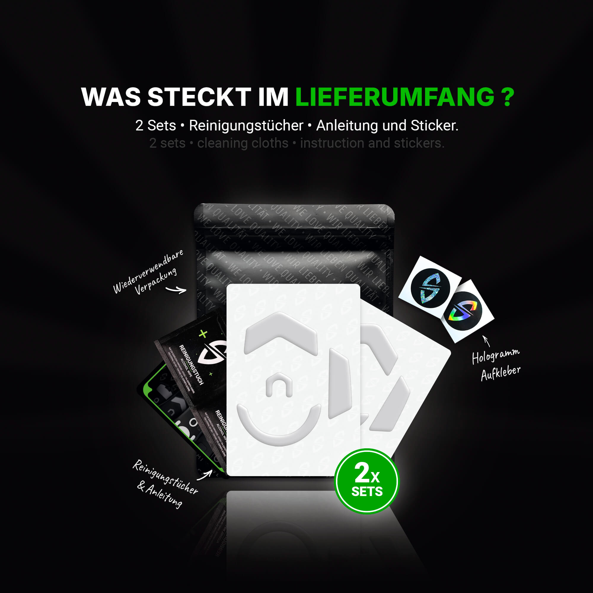 HPS Glides (2er Set) – für Logitech G502 X Plus, Lightspeed Gaming Maus