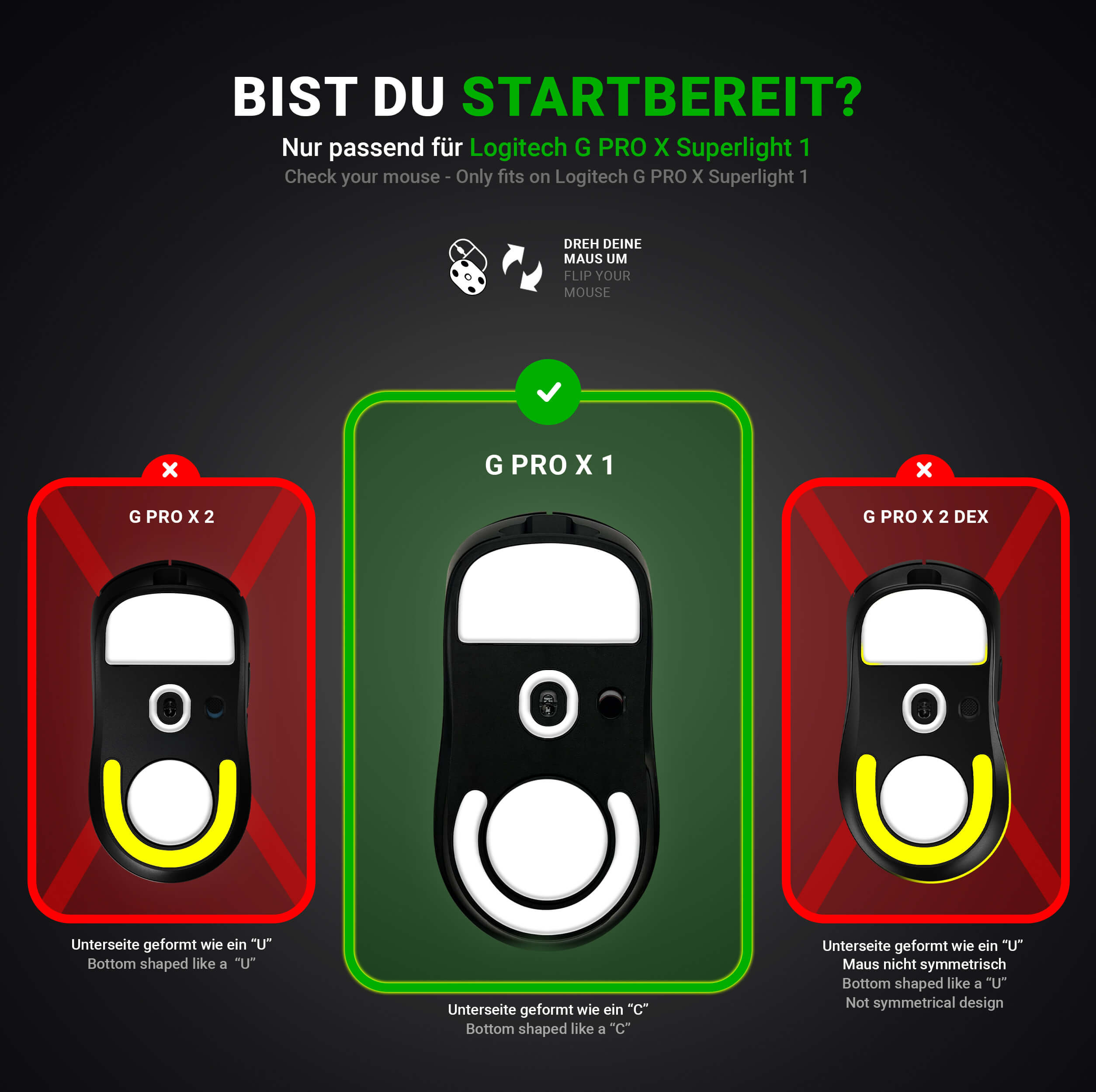 DPS Glides (2er Set) –  für Logitech G PRO X Superlight 1