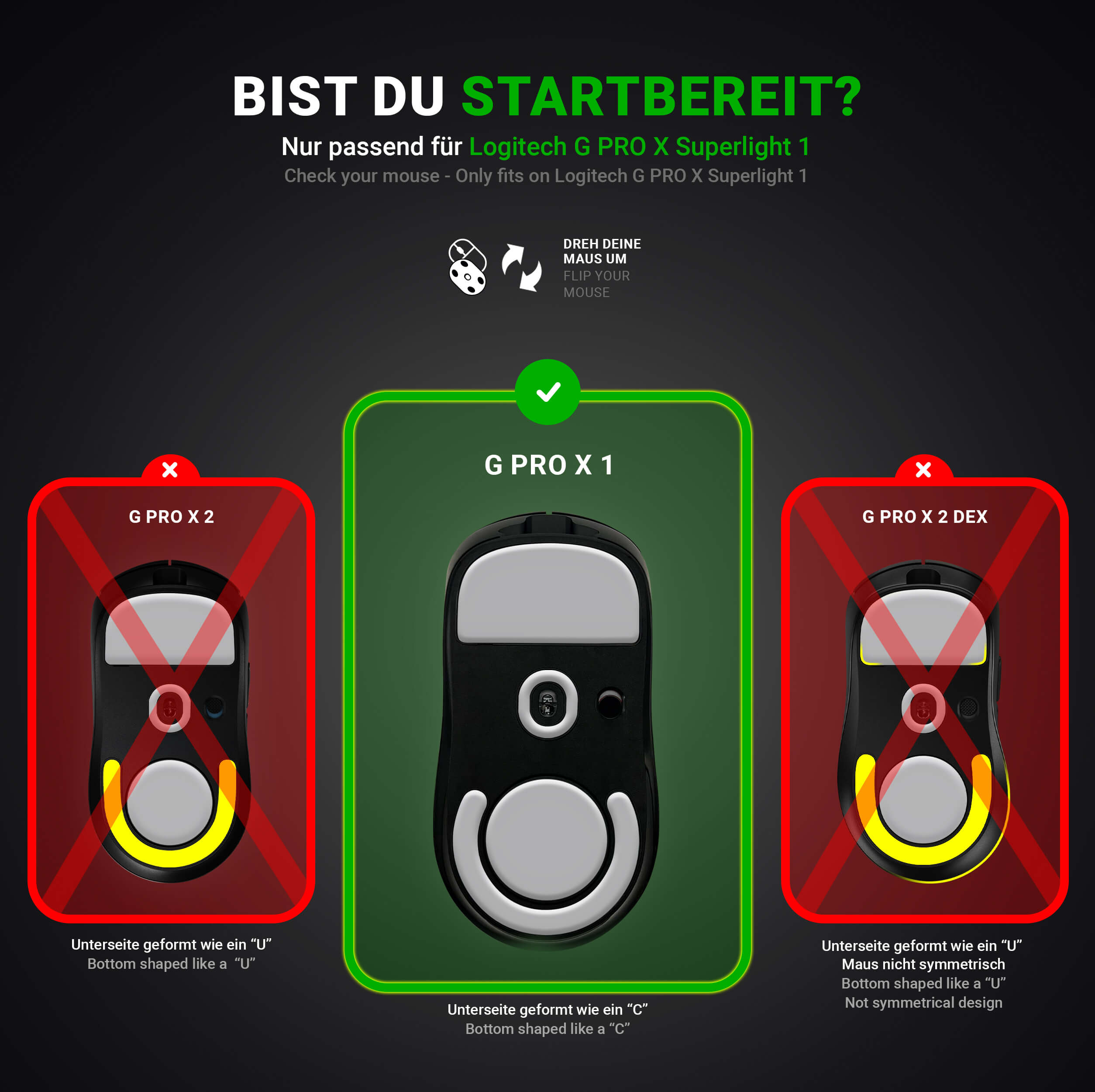 HPS Glides (2er Set) – für Logitech G PRO X Superlight 1