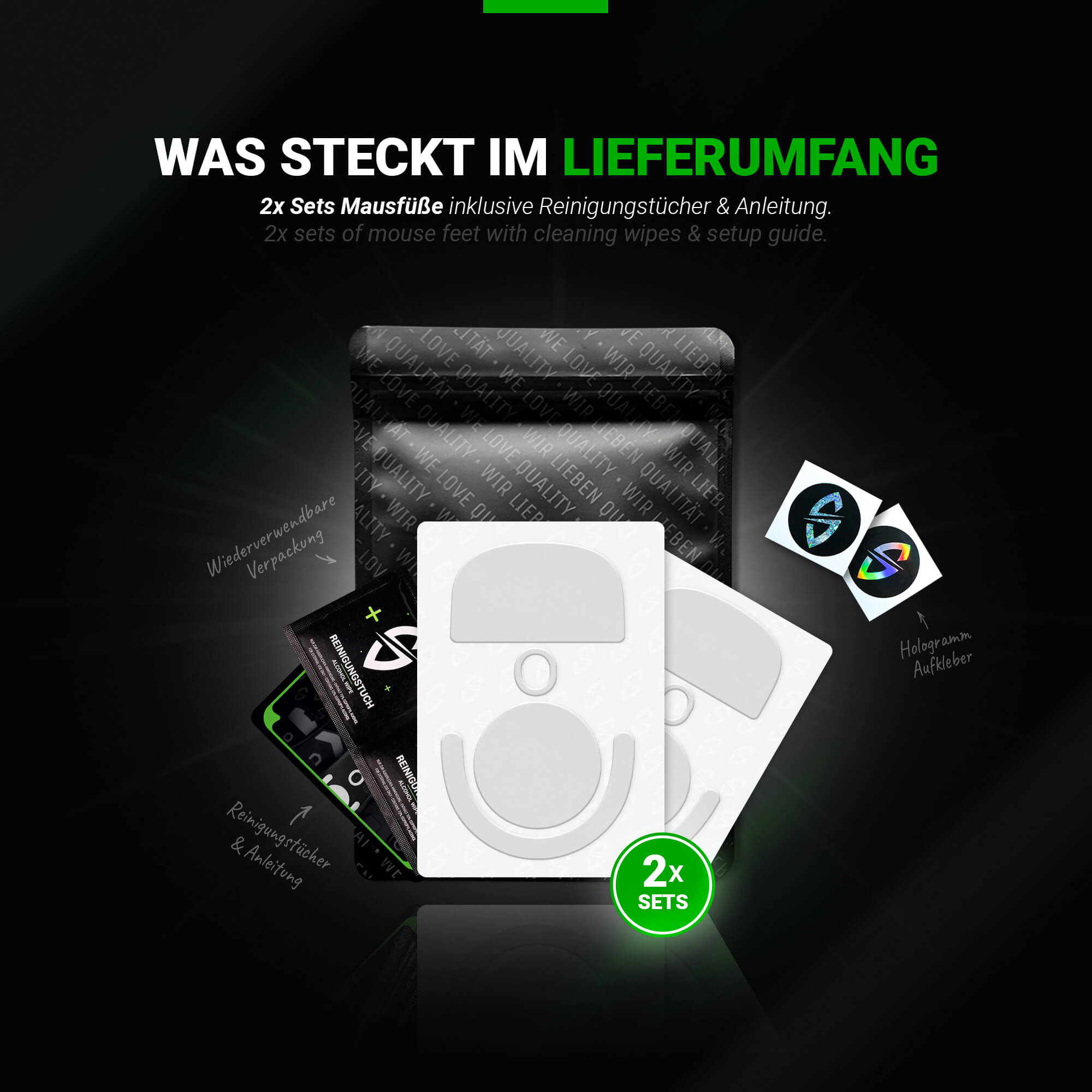 FPS Series – Mausfüße für Logitech G PRO X Superlight 2c – PTFE,