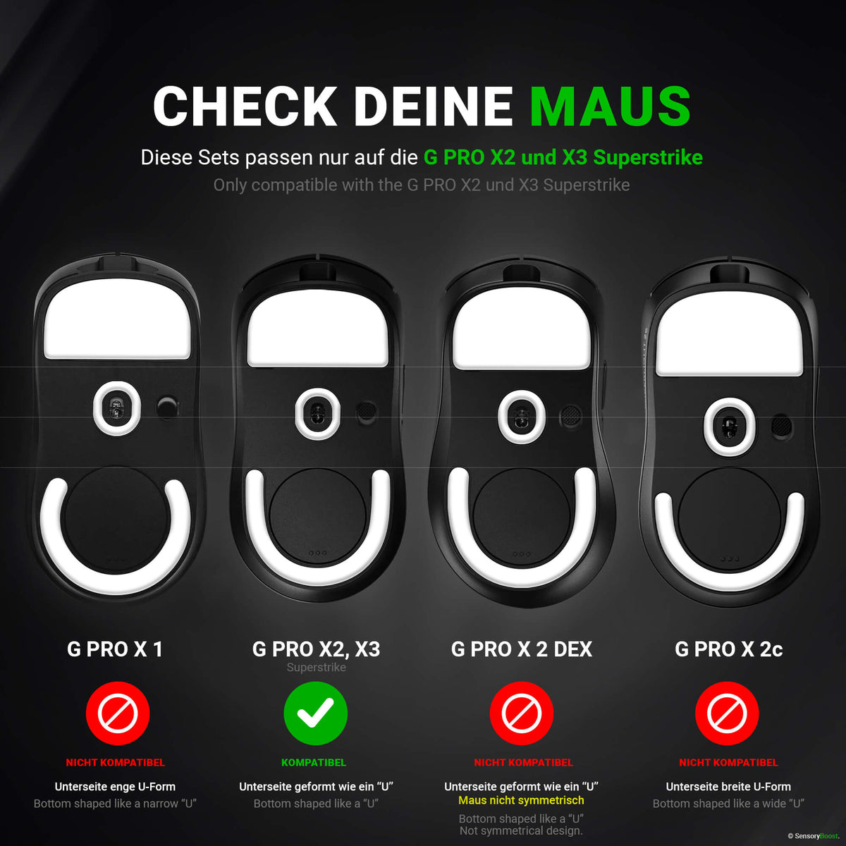 HPS Series – Mausfüße für Logitech G PRO X2, X3 Superstrike – PTFE
