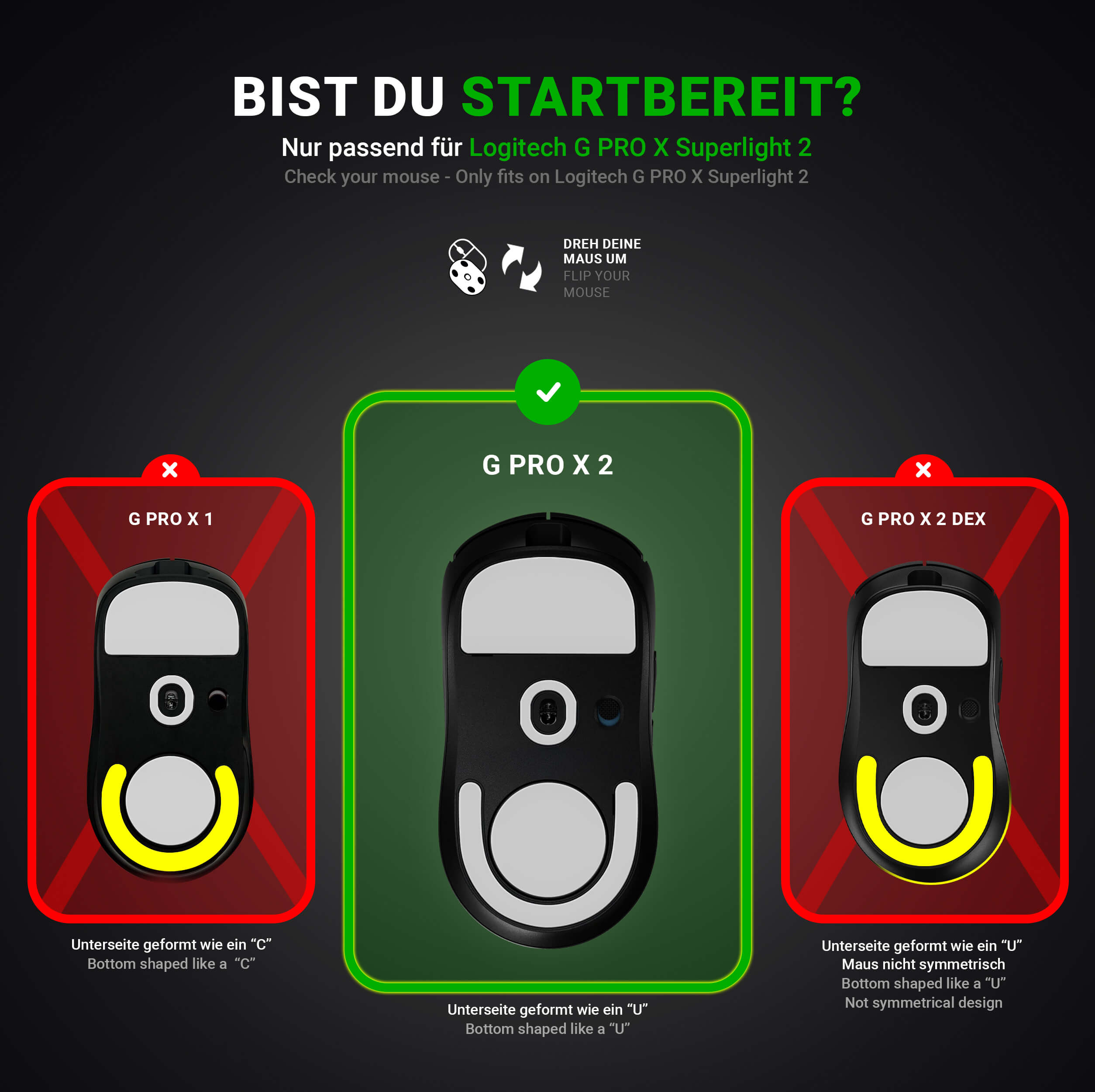 FPS Glides (2er Set) – für Logitech G PRO X Superlight 2