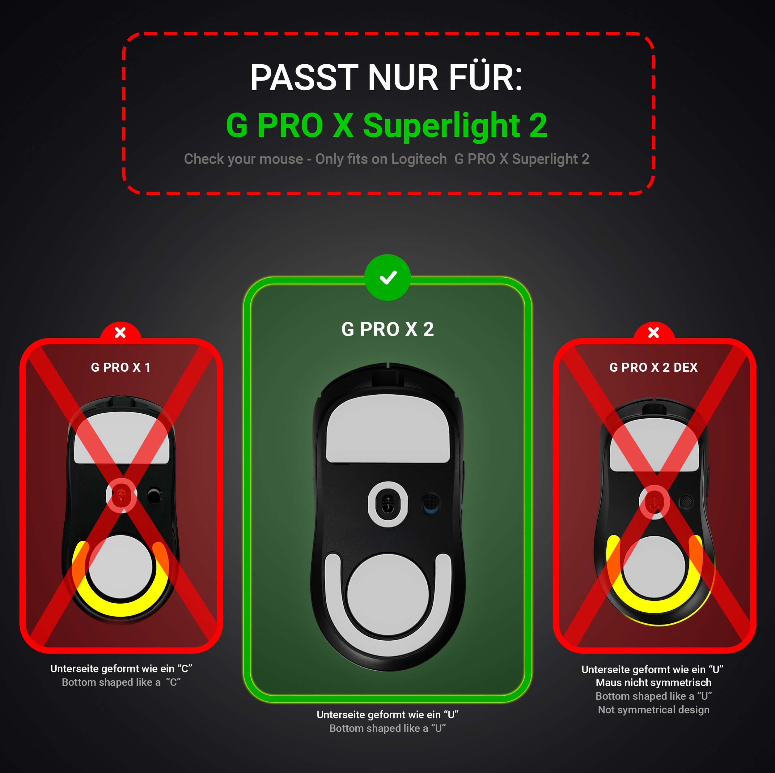 FPS Glides (2er Set) – für Logitech G PRO X Superlight 2