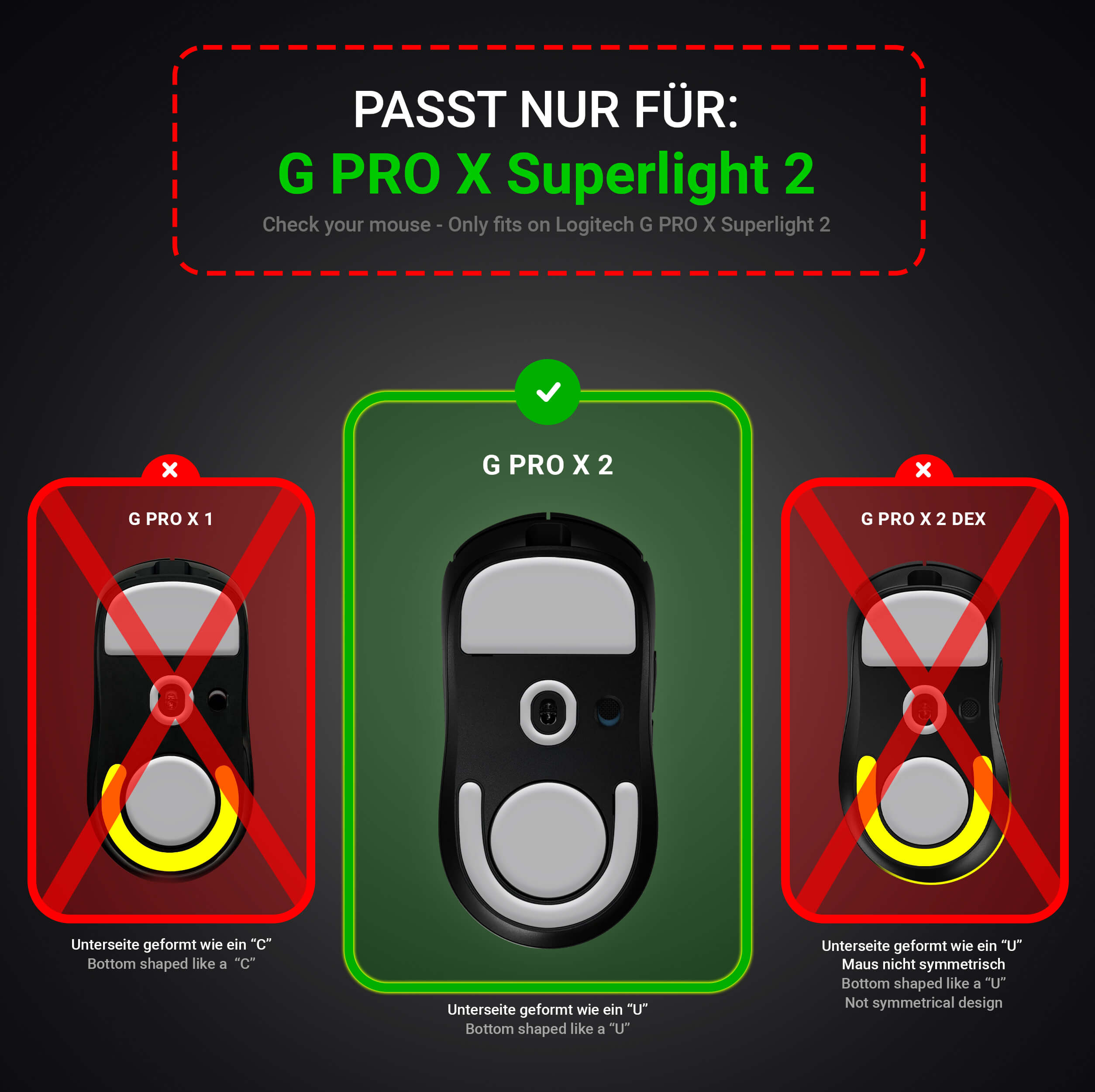 HPS Glides (2er Set) – für Logitech G PRO X Superlight 2