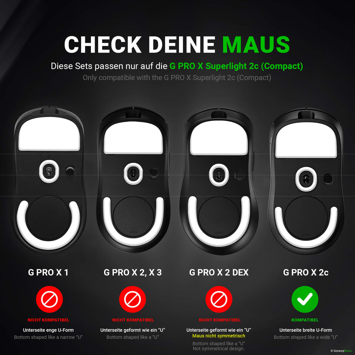 FPS Glides - 2 Sets - for Logitech G PROX Superlight 2c