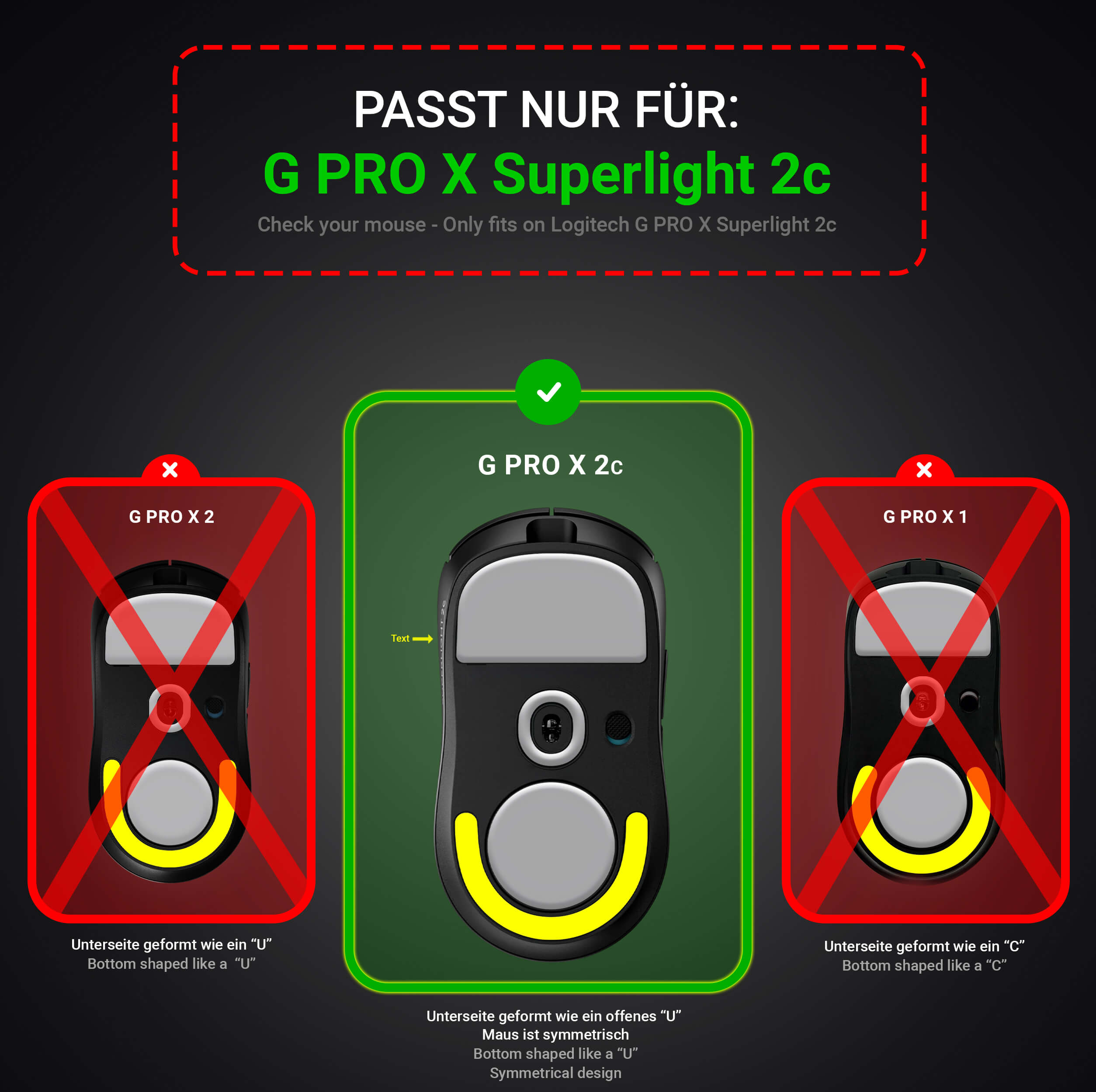 HPS Glides (2er Set) – für Logitech G PRO X Superlight 2c