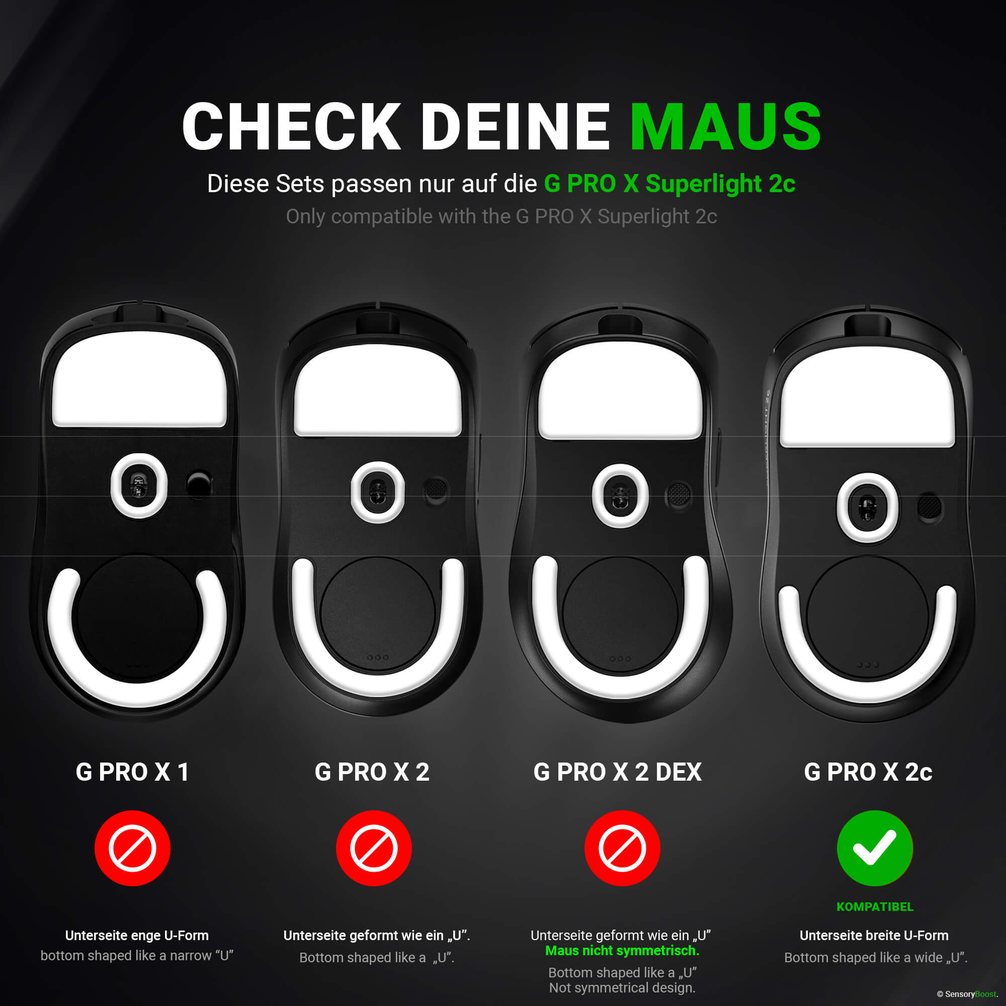 HPS Series – Mausfüße für Logitech G PRO X Superlight 2c – PTFE