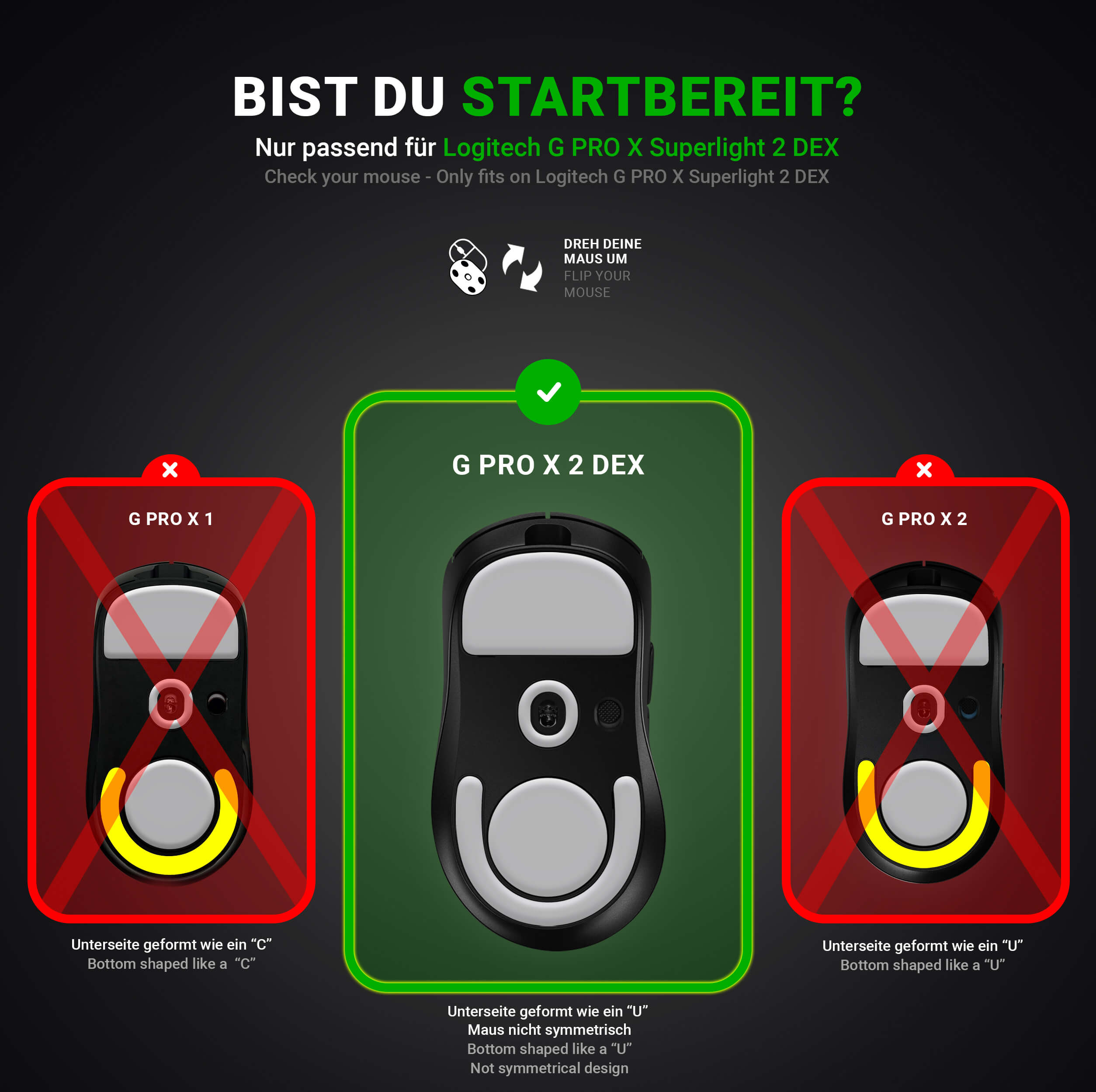 HPS Glides (2er Set) – für Logitech G PRO X Superlight 2 DEX