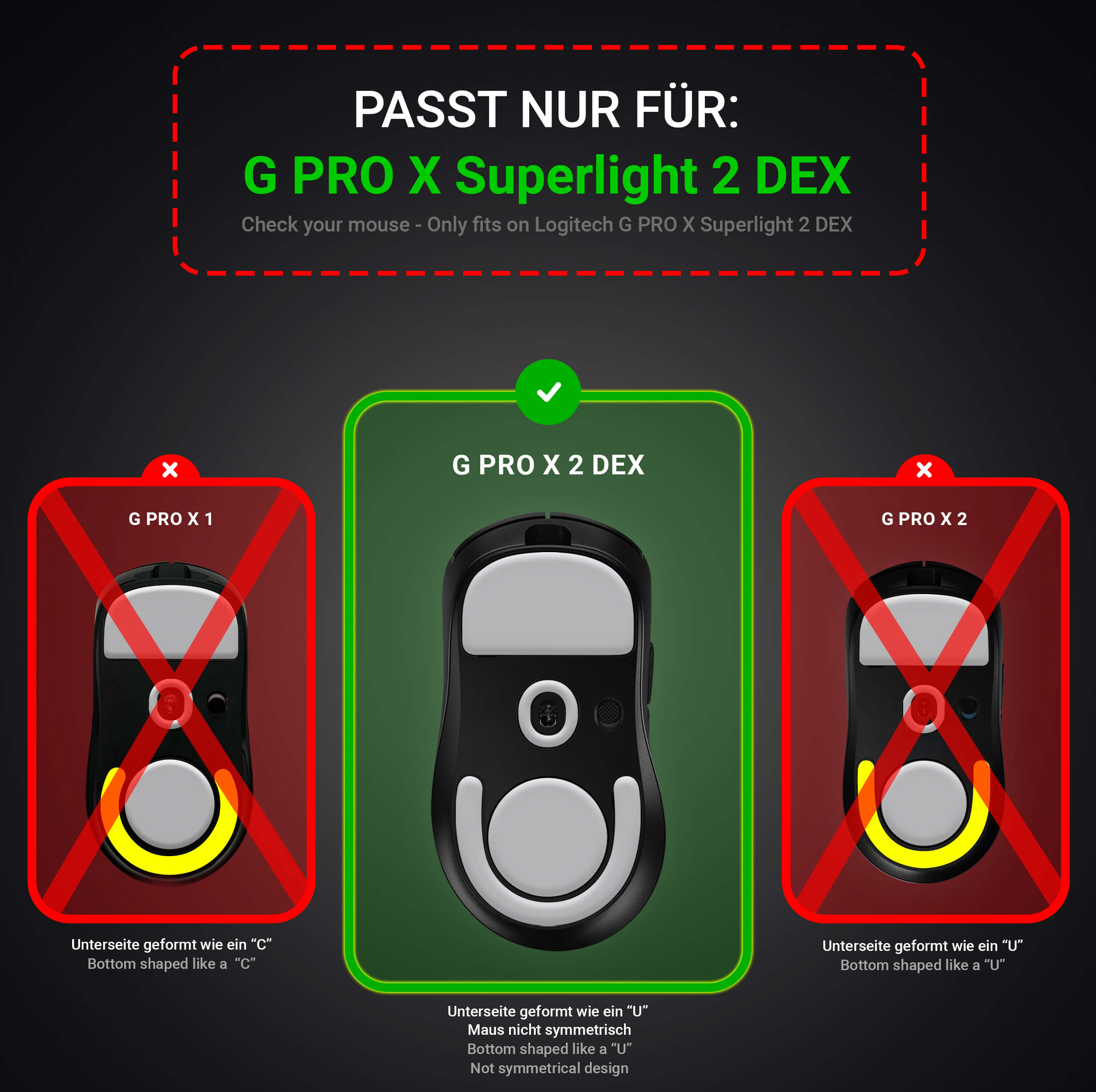 HPS Glides (2er Set) – für Logitech G PRO X Superlight 2 DEX