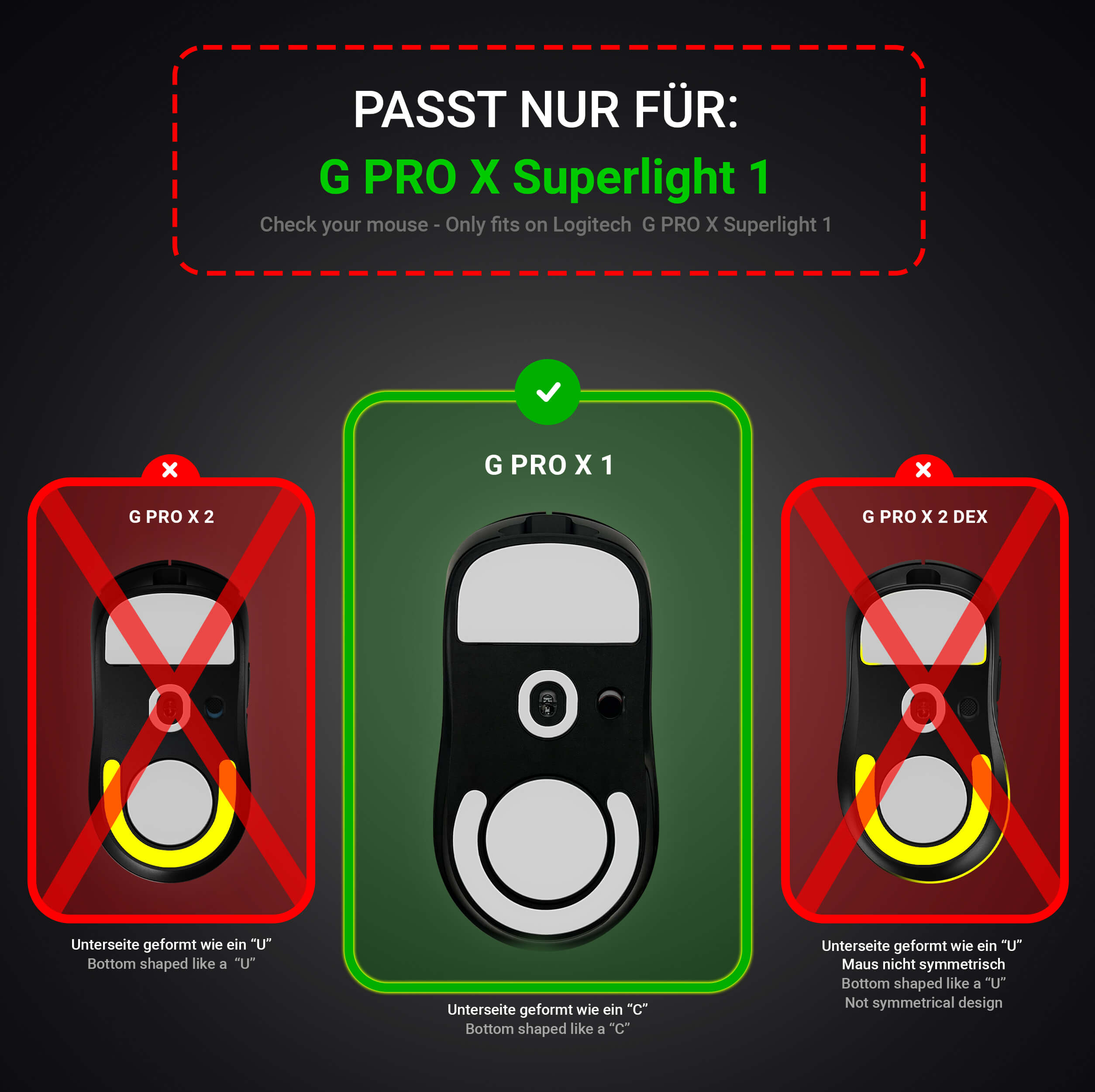 FPS Glides (2er Set) – für Logitech G PRO X Superlight 1