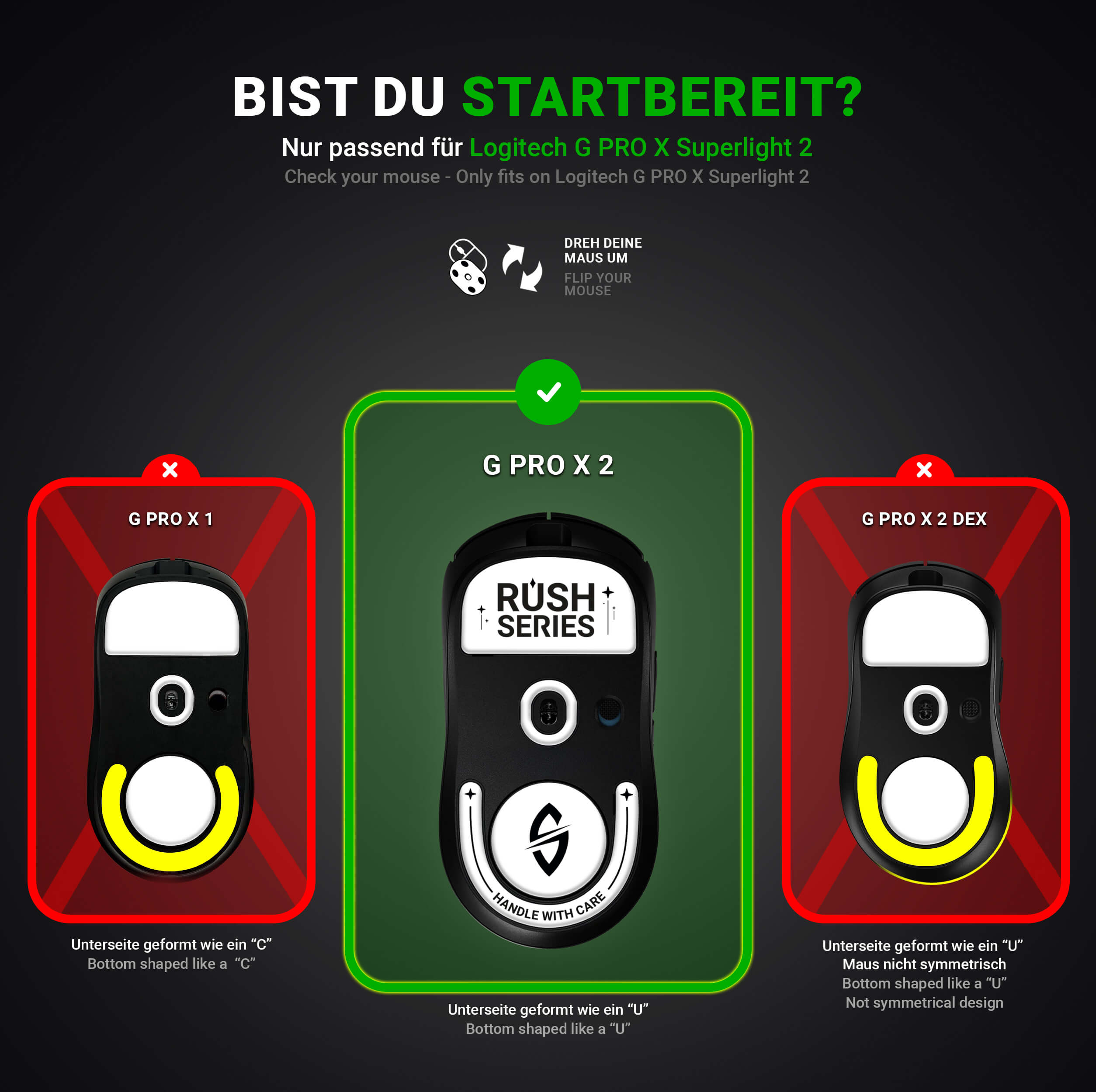 RUSH Glas Glides – für Logitech G PRO X Superlight 2