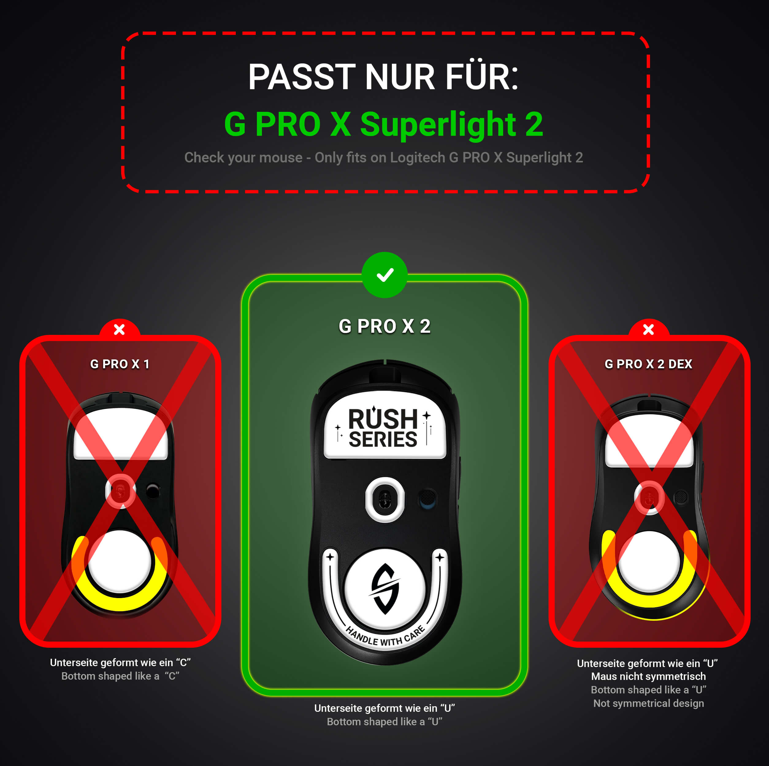 RUSH Glass Glides for Logitech G PRO X Superlight 2