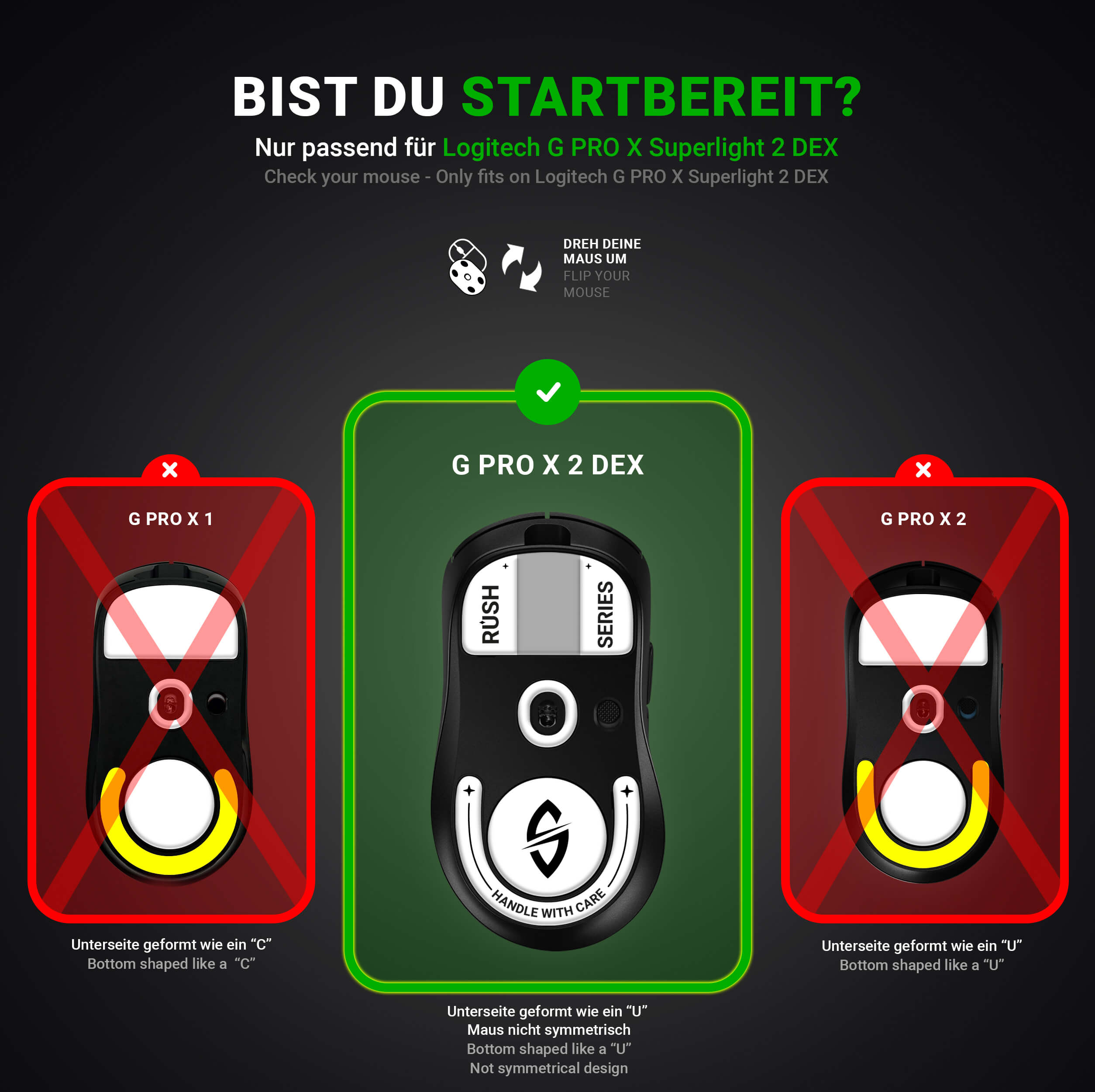 RUSH Glas Glides – für Logitech G PRO X Superlight 2 DEX