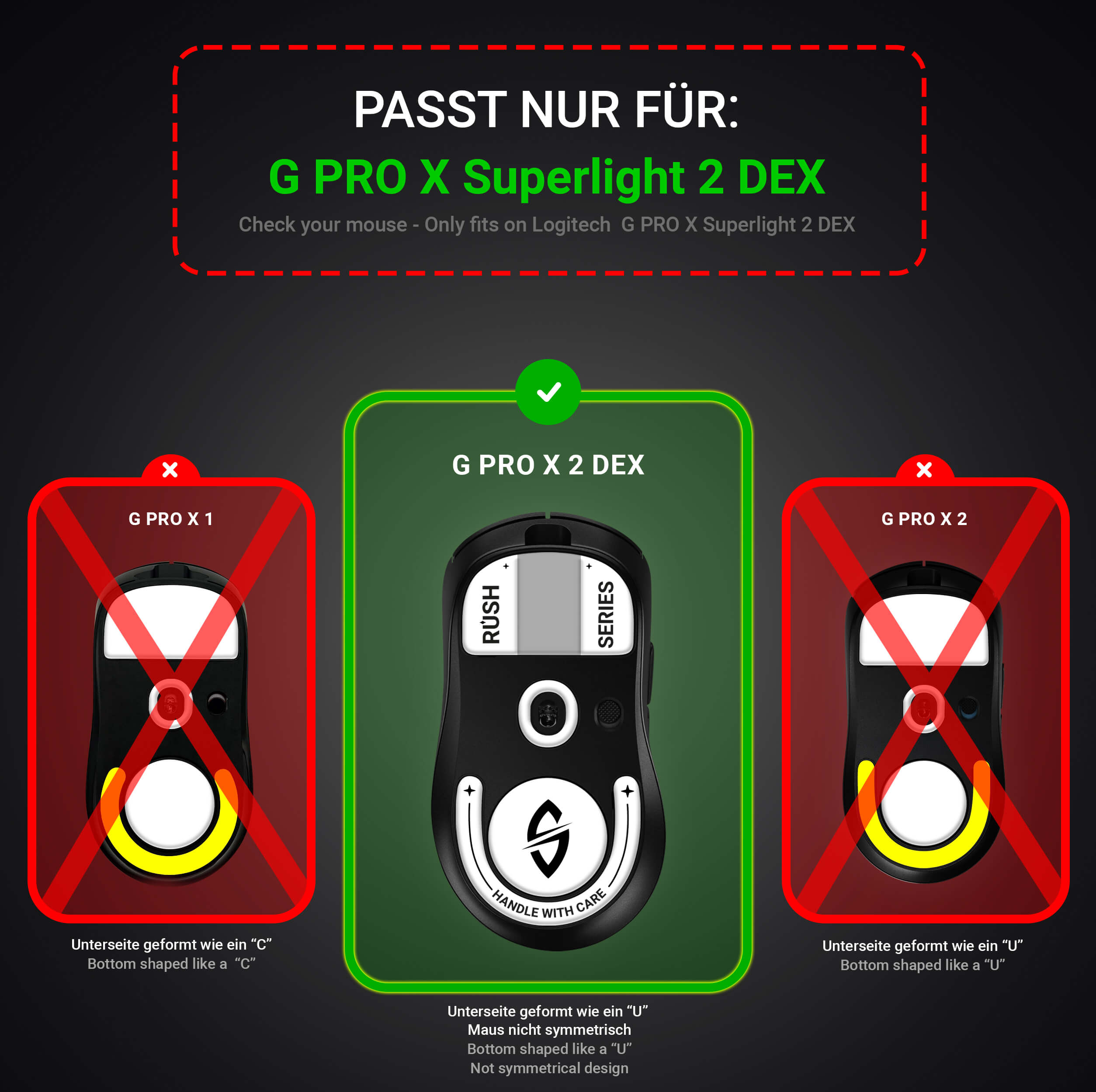 RUSH Glas Glides – für Logitech G PRO X Superlight 2 DEX