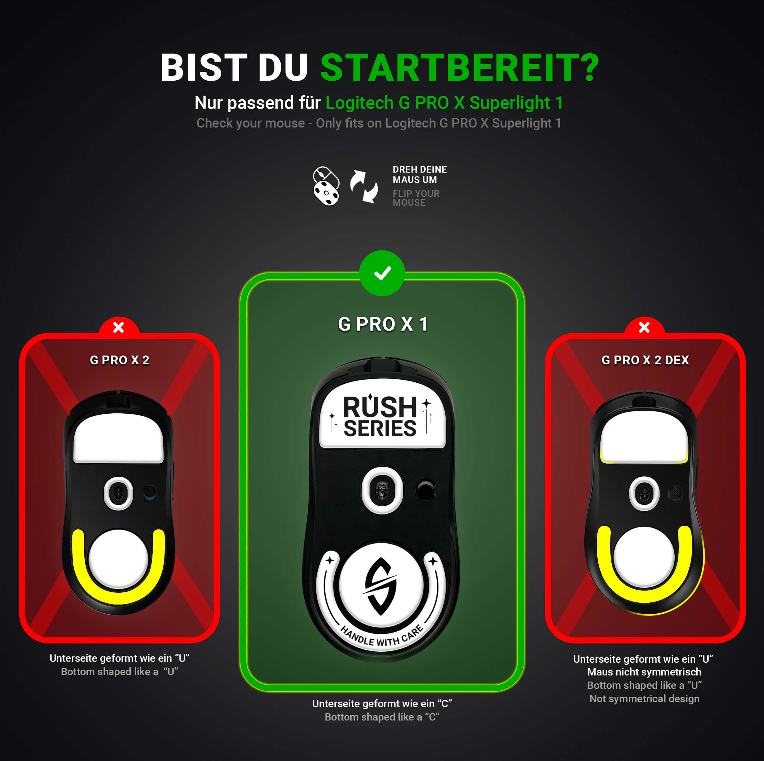 RUSH Glas Glides – für Logitech G PRO X Superlight