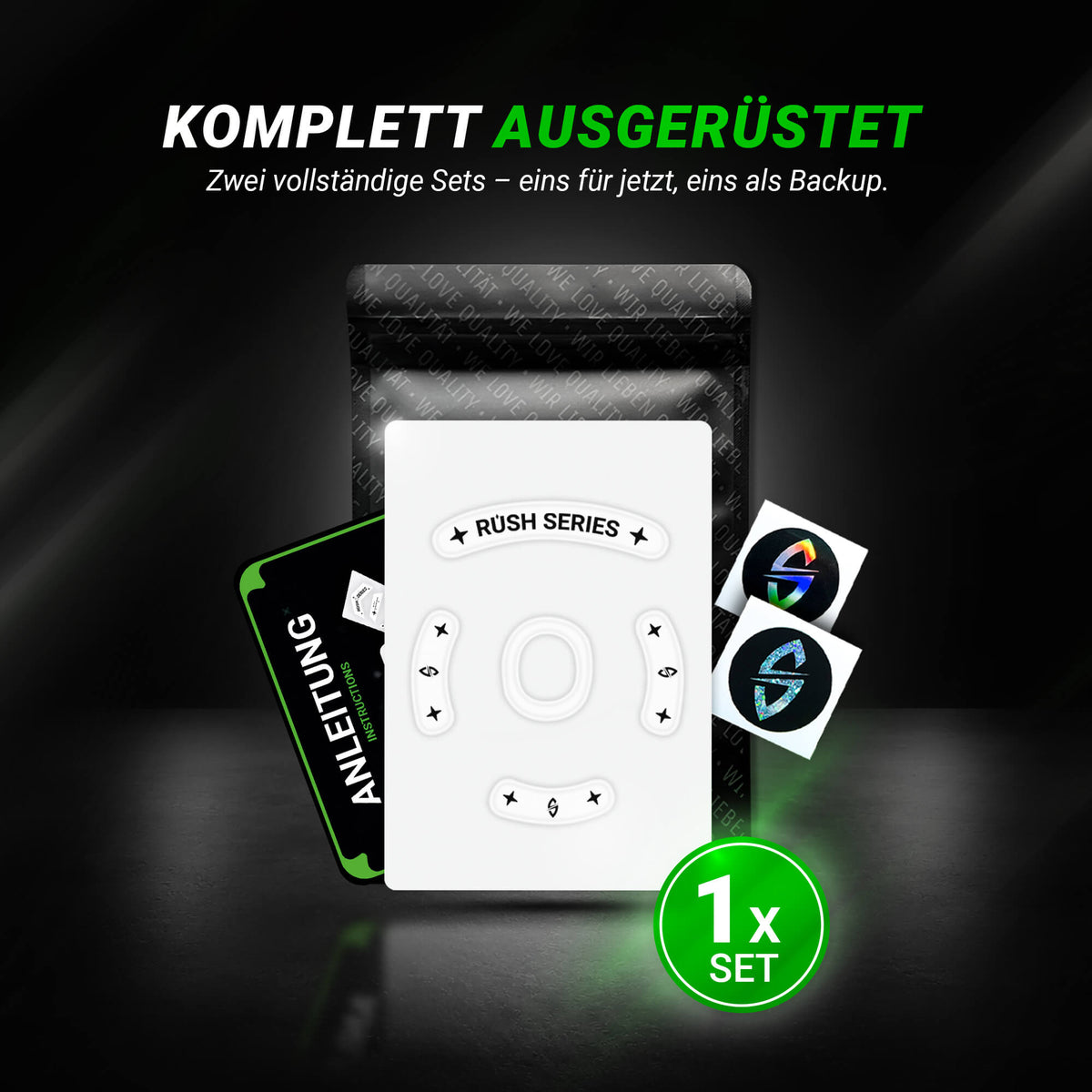 RUSH Series – Mausfüße für Logitech G PRO Wireless, G PRO 2 Lightspeed – Glas (Aluminosilikat)