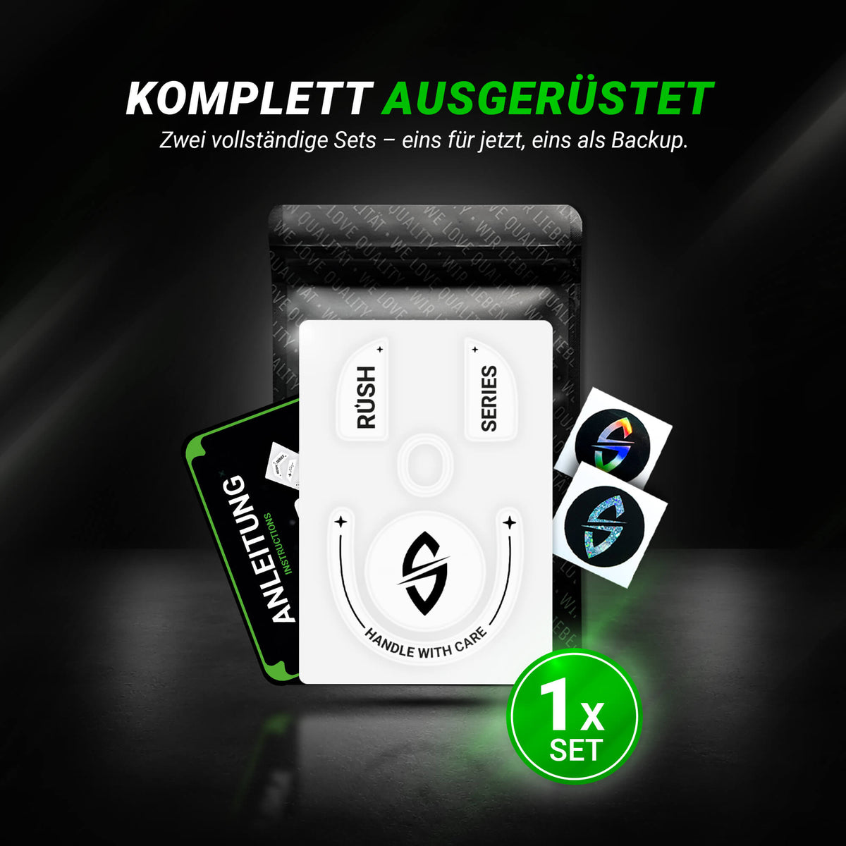 RUSH Series – Mausfüße für Logitech G PRO X Superlight 2 DEX – Glas (Aluminosilikat)