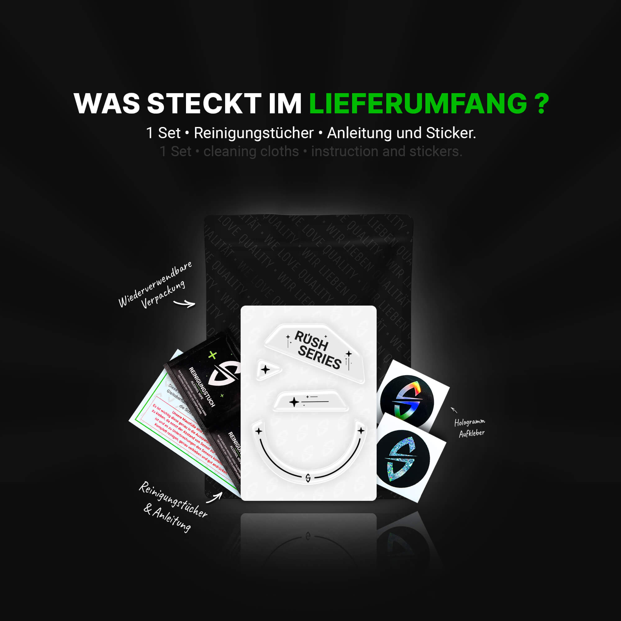 RUSH Series – Mausfüße für Logitech G502 Lightspeed – Glas (Aluminosilikat)