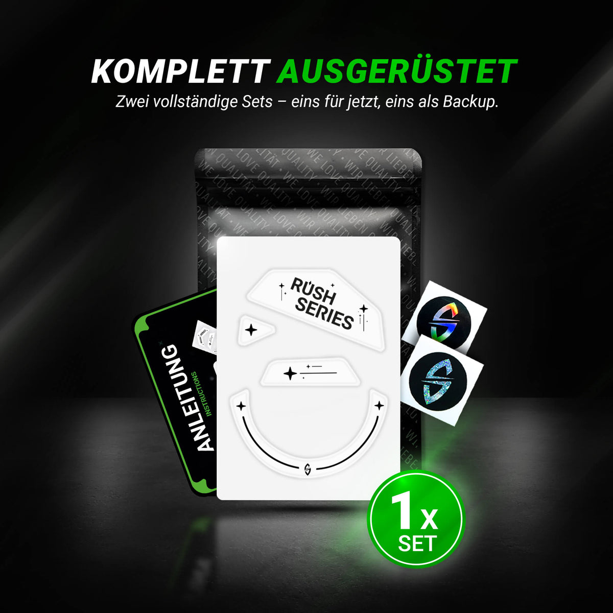 RUSH Series – Mausfüße für Logitech G502 Lightspeed – Glas (Aluminosilikat)