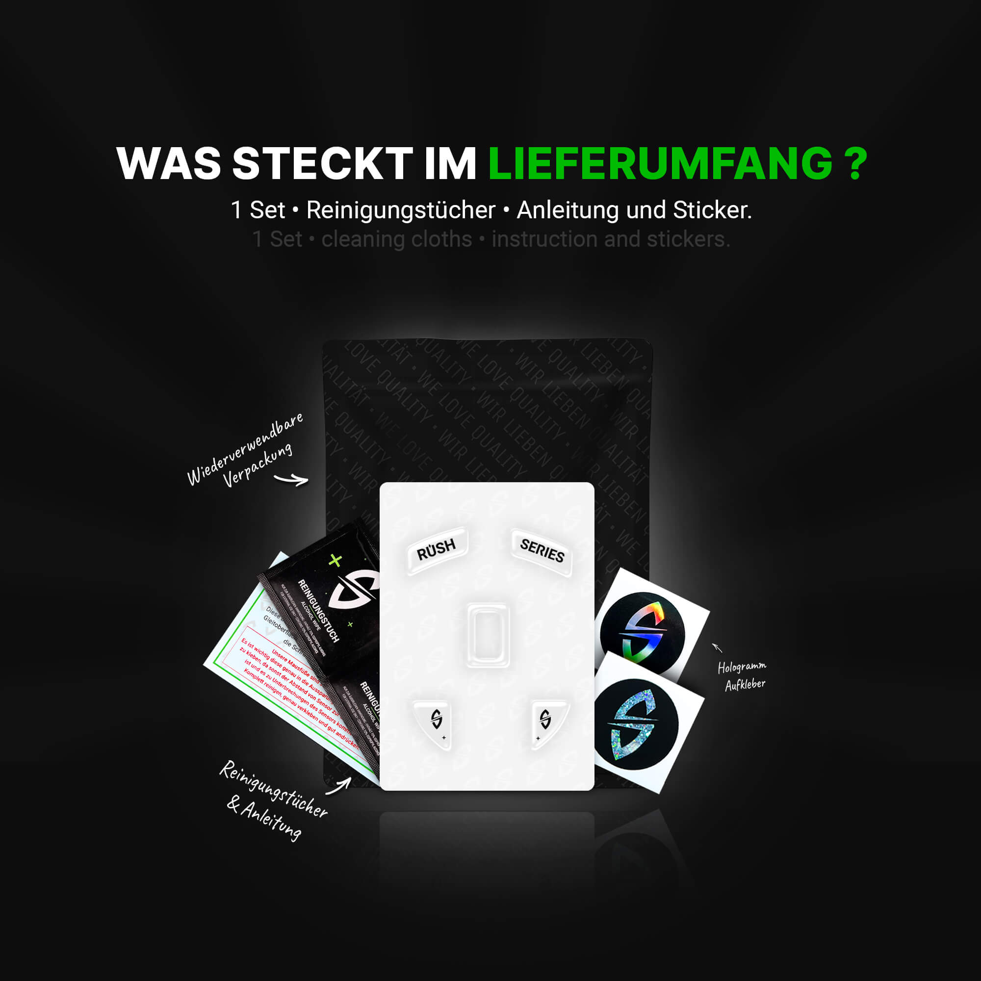 RUSH Series – Mausfüße für Razer Viper Ultimate – Glas (Aluminosilikat)